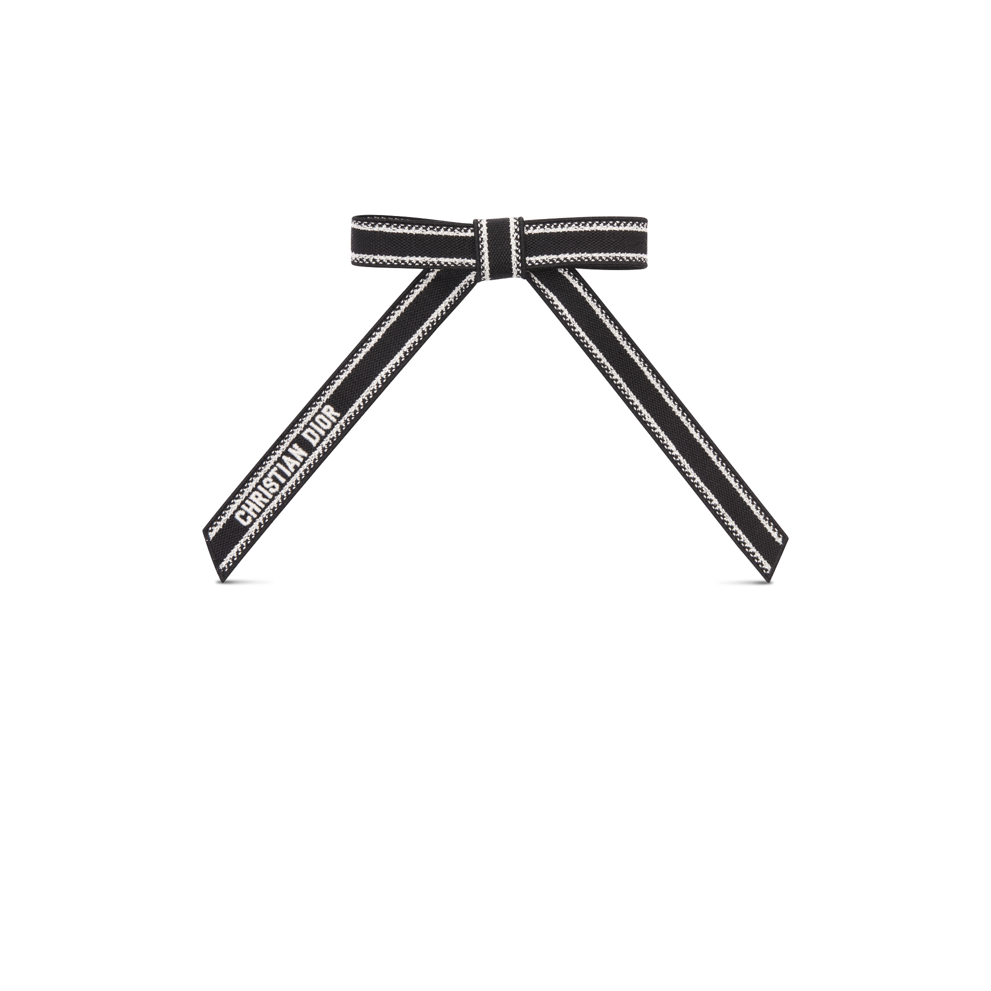 Dior Twist 蝴蝶结 黑色和白色 Christian Dior 标志刺绣 E01