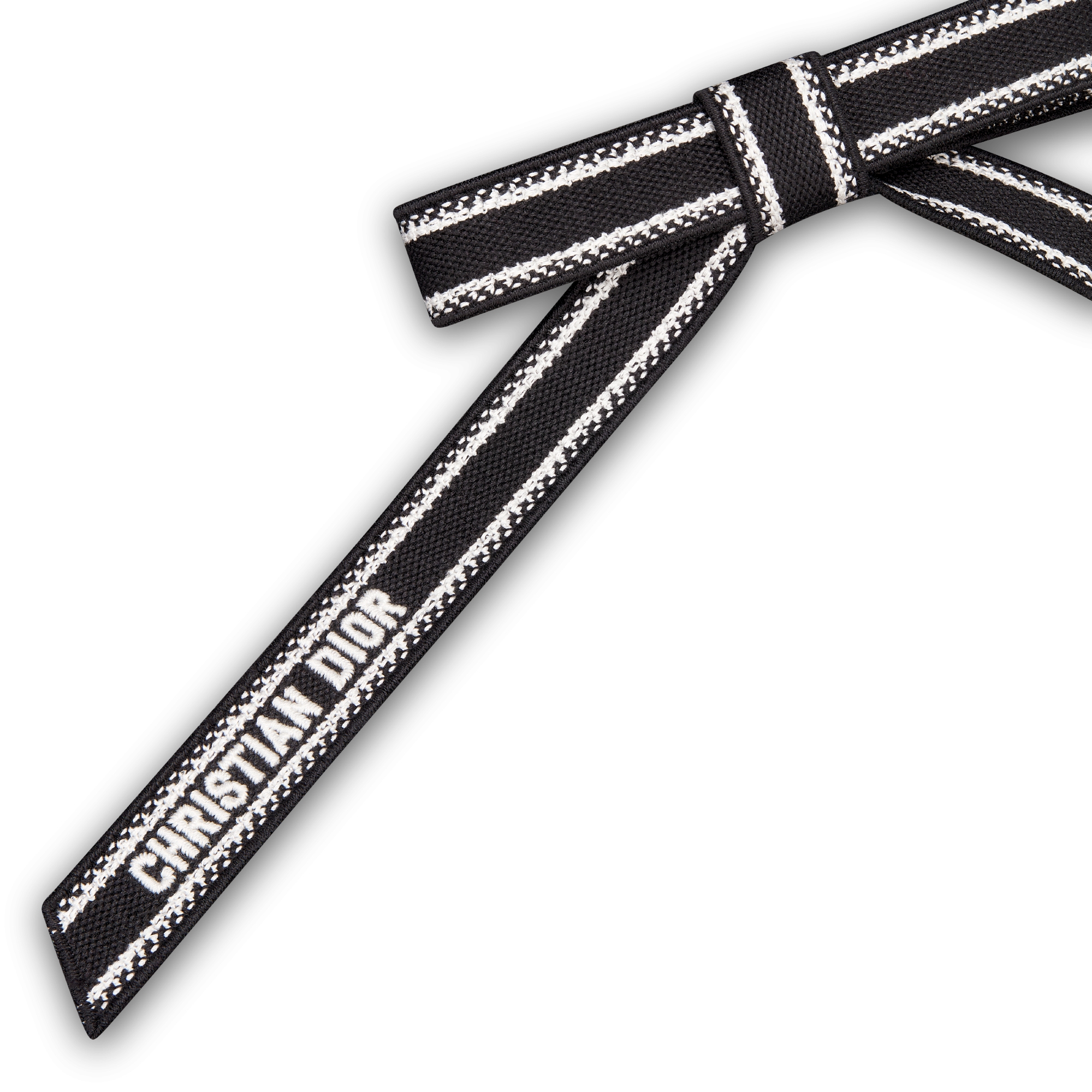 Dior Twist 蝴蝶结 黑色和白色 Christian Dior 标志刺绣 E09
