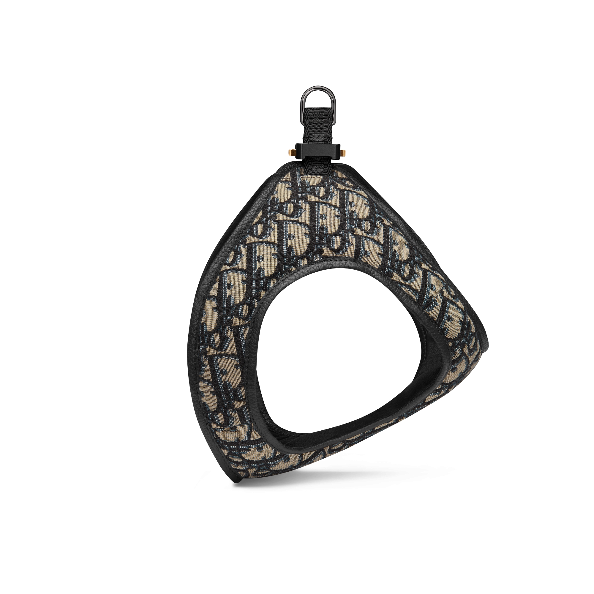 宠物胸背带 米色和黑色 Oblique 印花面料 E02
