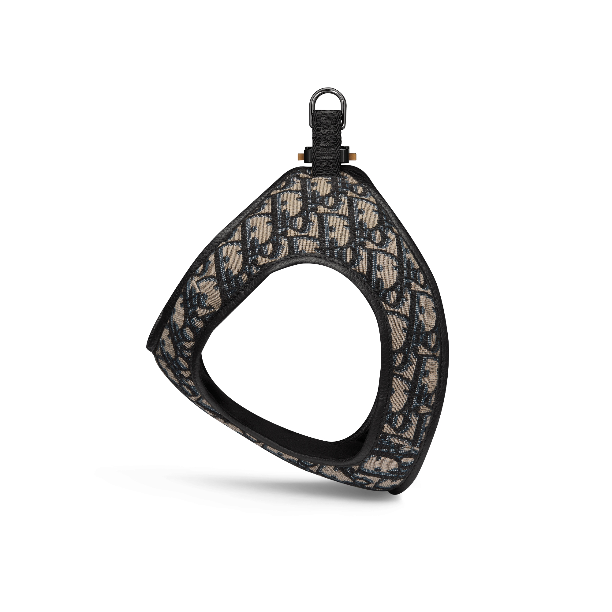 宠物胸背带 米色和黑色 Oblique 印花面料 E04
