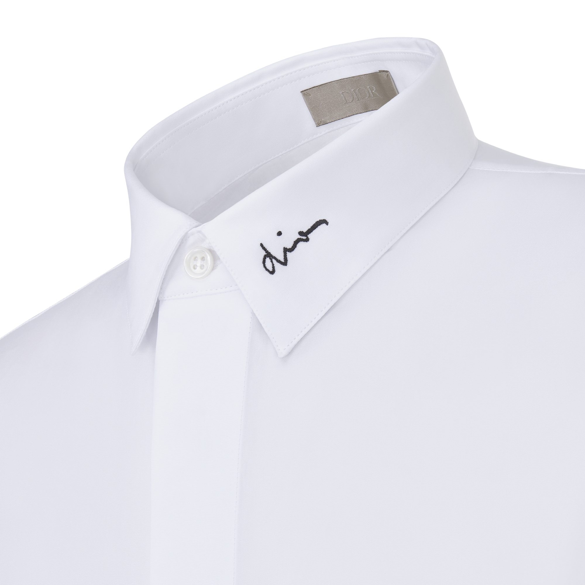 衬衫 白色棉府绸 Dior 刺绣 E09