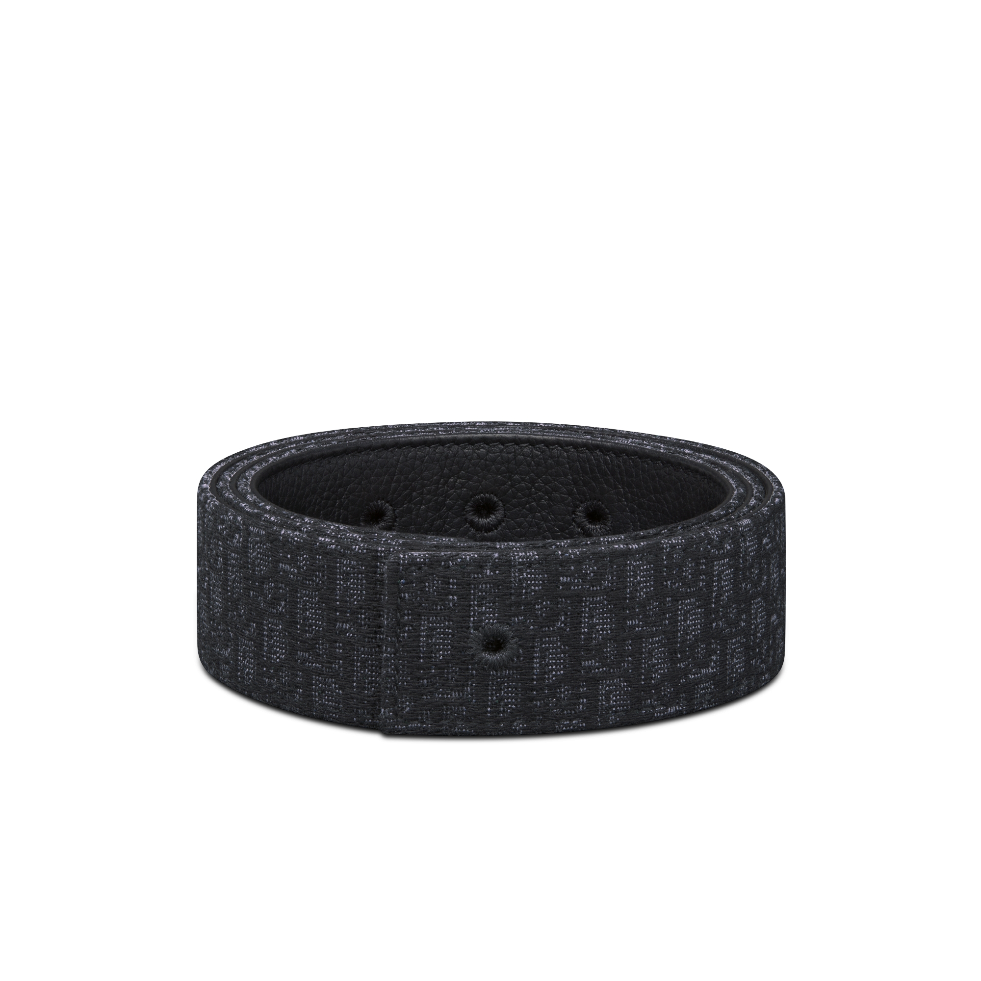 双面腰带 35 毫米黑色粒面牛皮革和黑色超迷你 Oblique 印花 E03