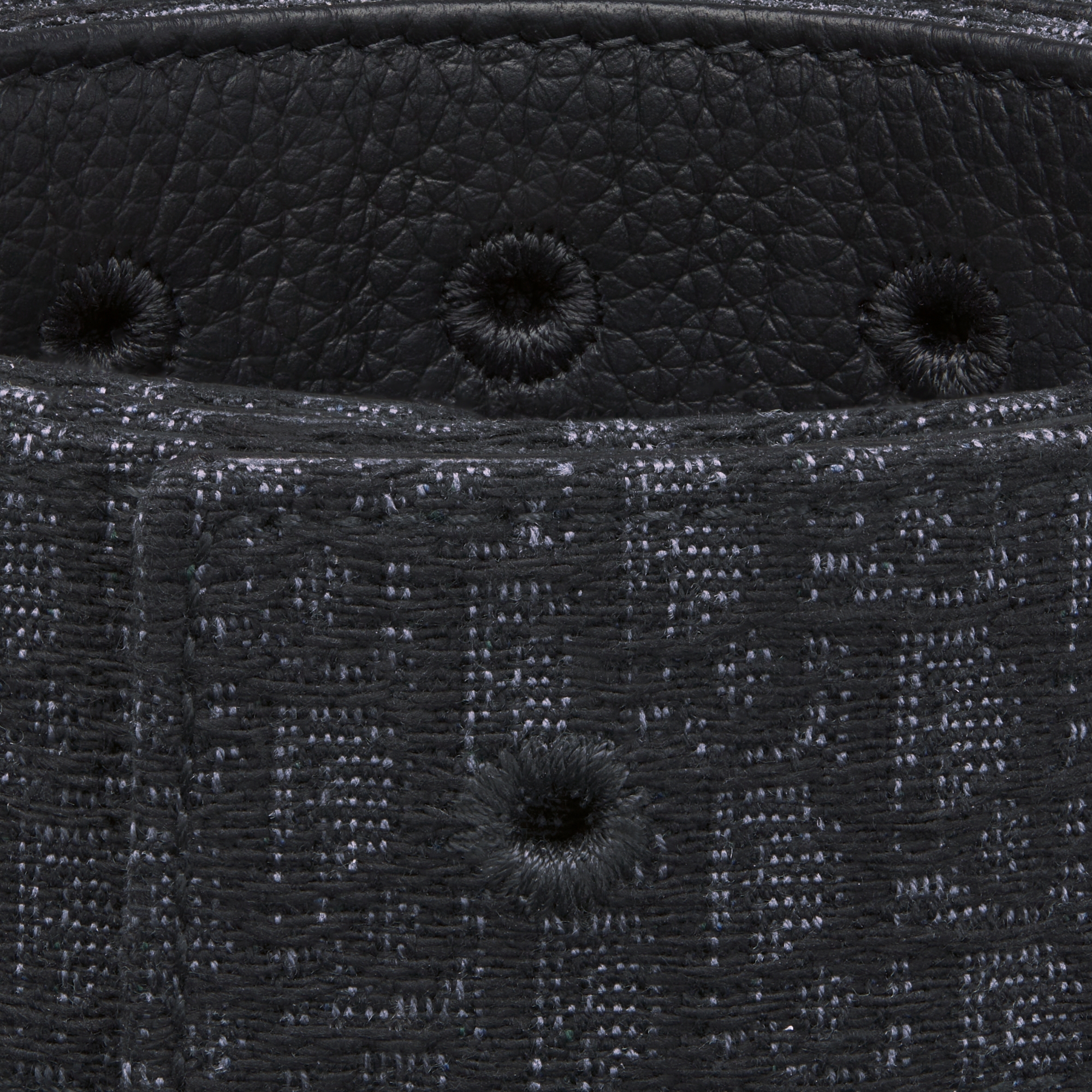 双面腰带 35 毫米黑色粒面牛皮革和黑色超迷你 Oblique 印花 E09