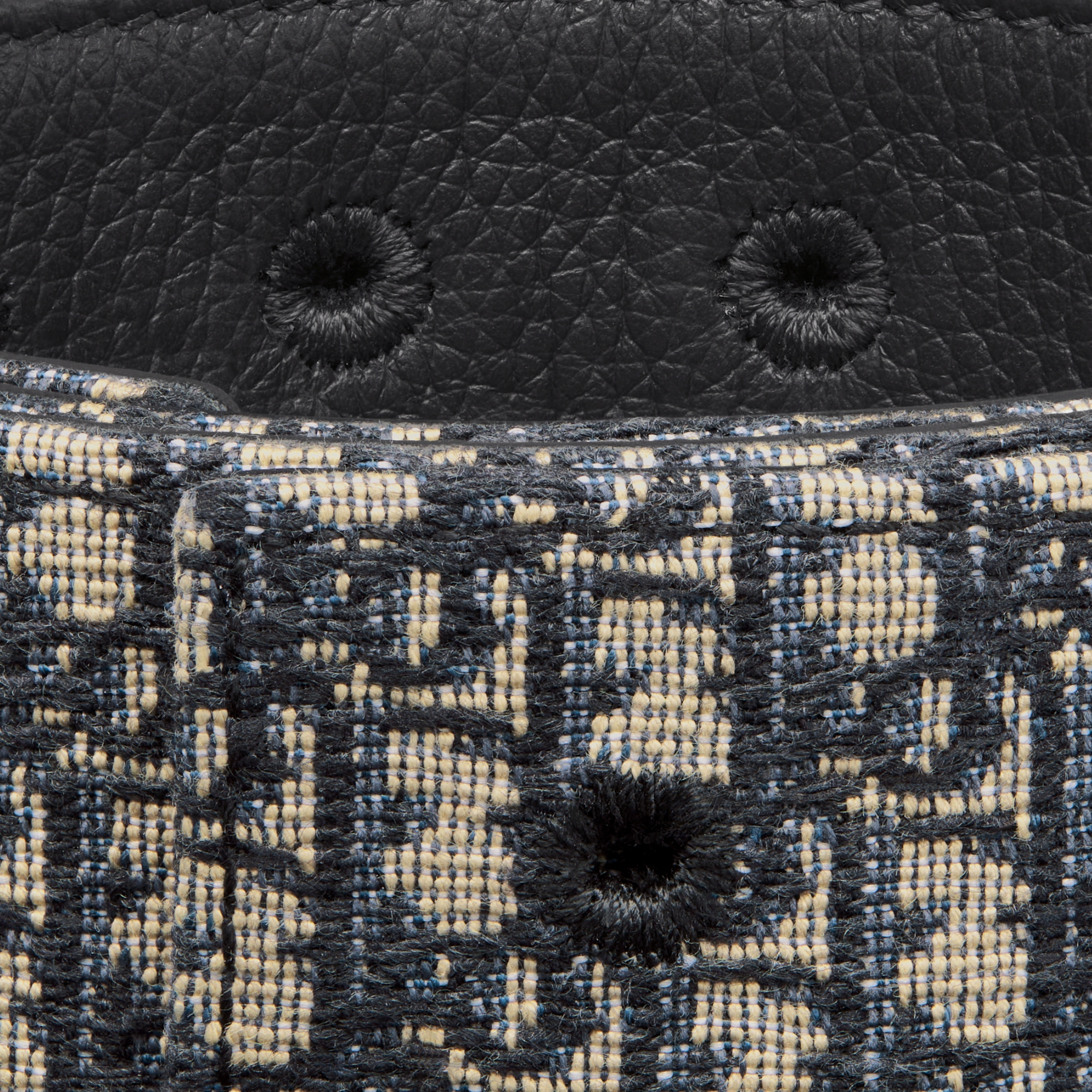 双面腰带 35 毫米黑色粒面牛皮革米色和黑色超迷你 Oblique 印花 E09