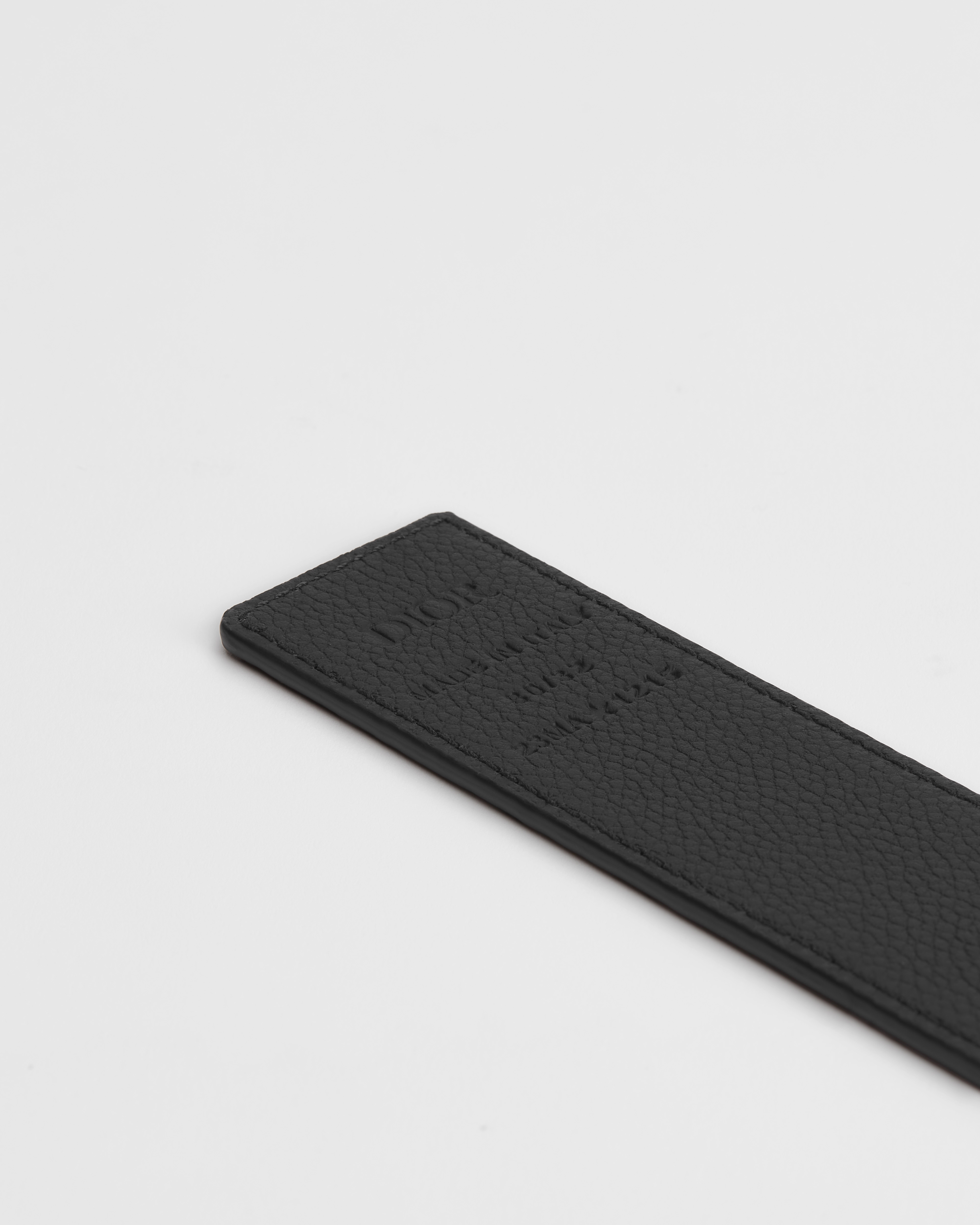 双面腰带 35 毫米黑色 Dior Gravity 印花效果皮革和黑色粒面牛皮革 E10