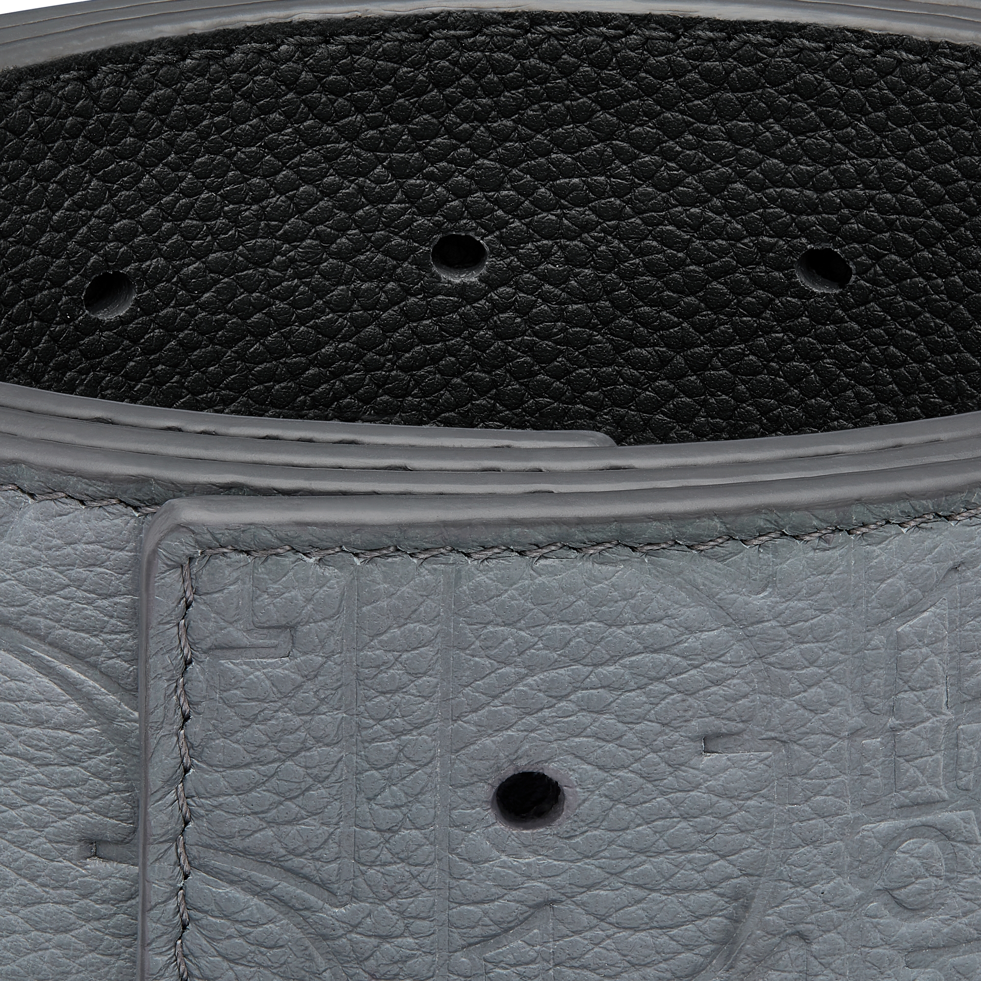 双面腰带 35 毫米深灰色 Dior Gravity 印花效果皮革和深灰色光滑牛皮革 E09