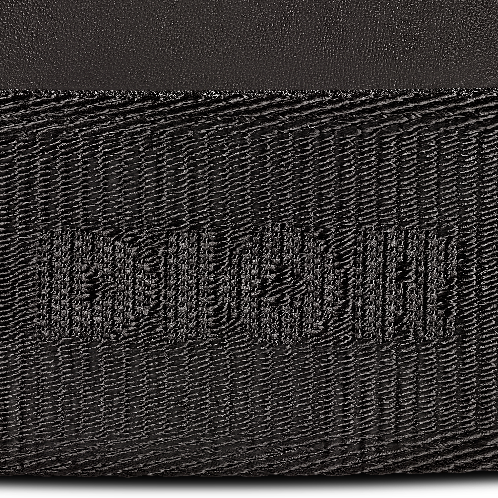 双面腰带 35 毫米黑色 Christian Dior 尼龙提花面料和黑色光滑牛皮革 E11