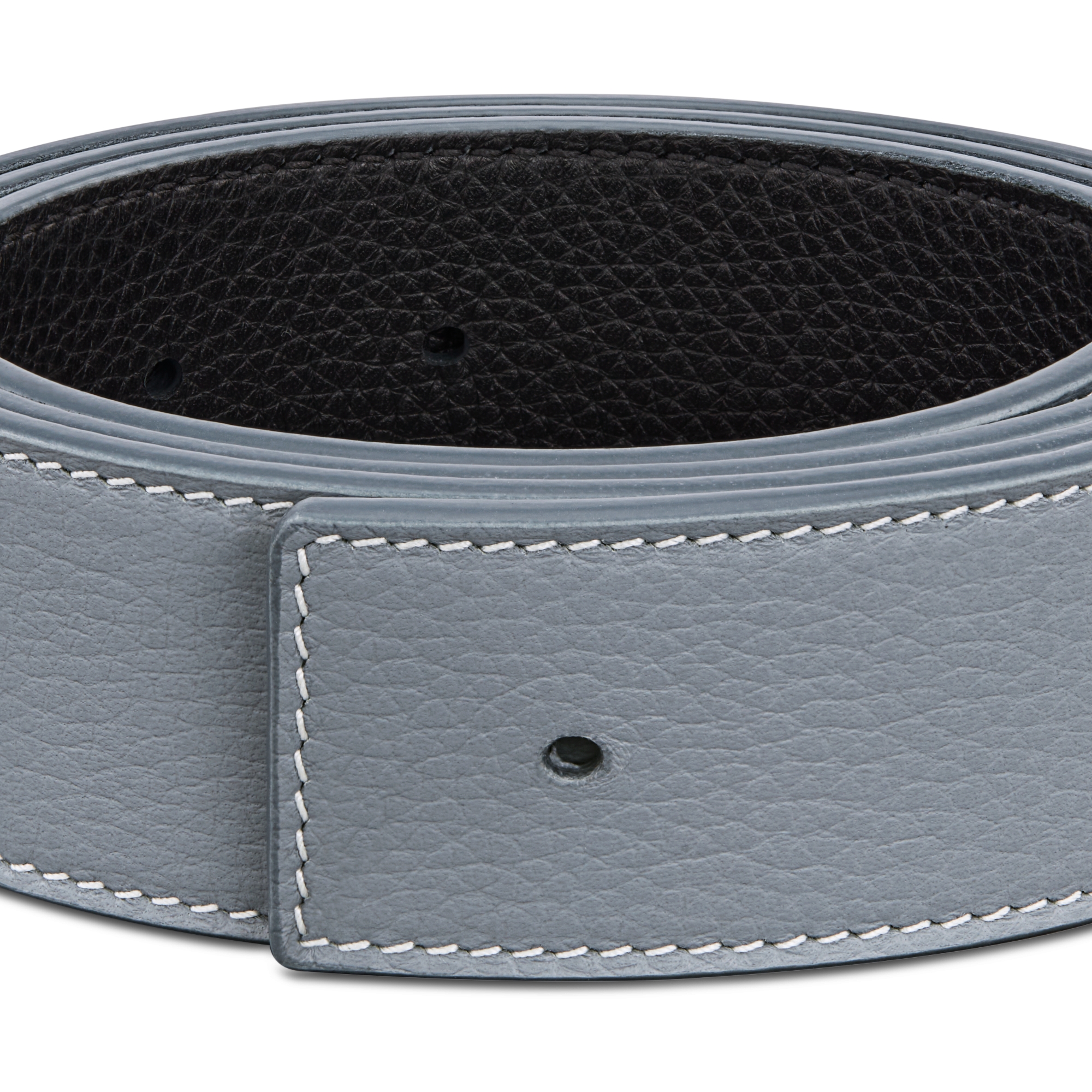 双面腰带 35 毫米迪奥灰粒面牛皮革和黑色粒面牛皮革 E09