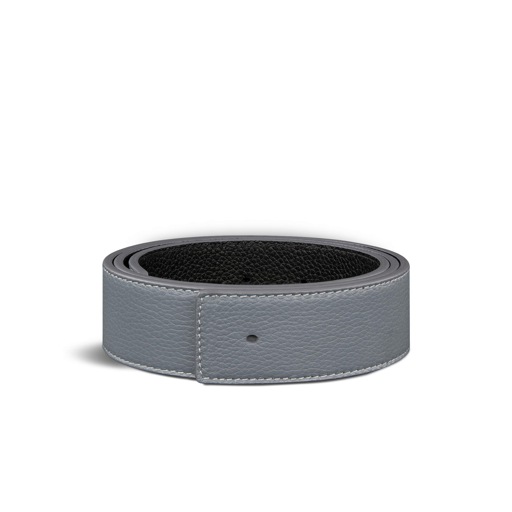 双面腰带 35 毫米深灰色粒面牛皮革和黑色粒面牛皮革 E03