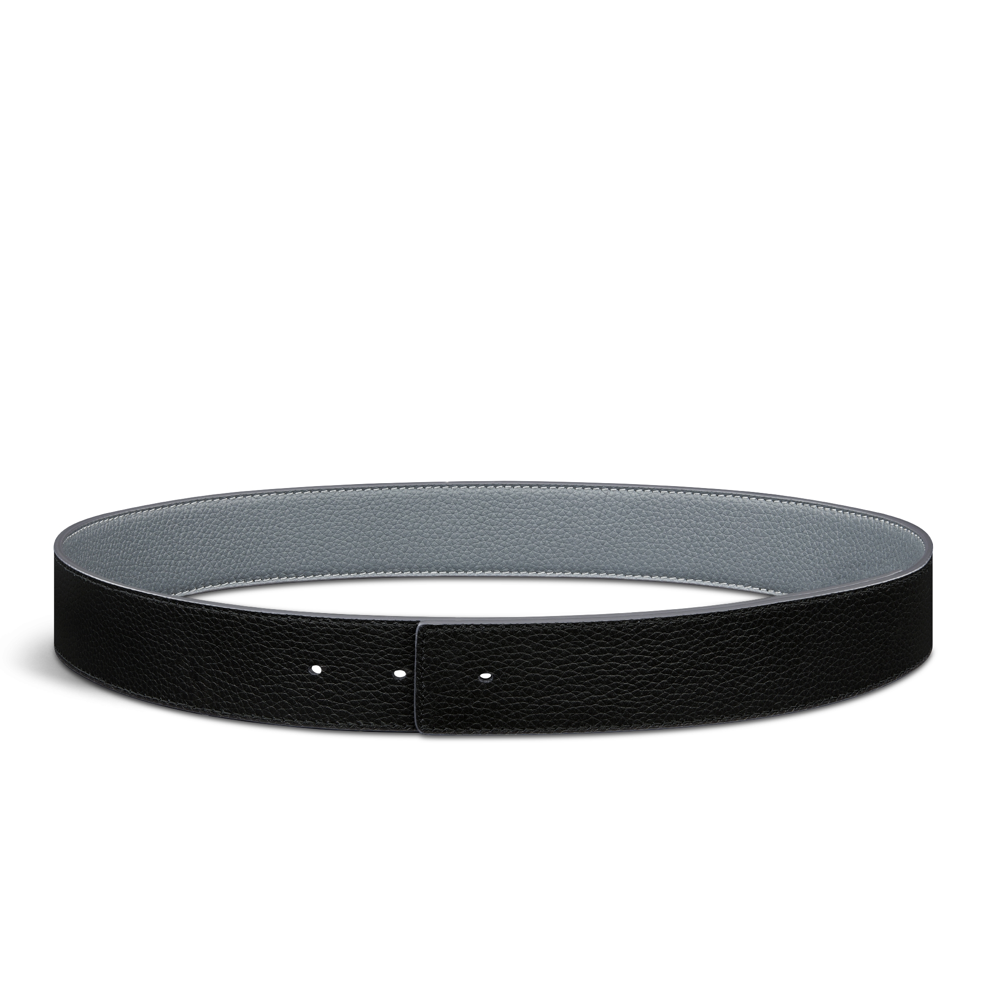 双面腰带 35 毫米深灰色粒面牛皮革和黑色粒面牛皮革 E07