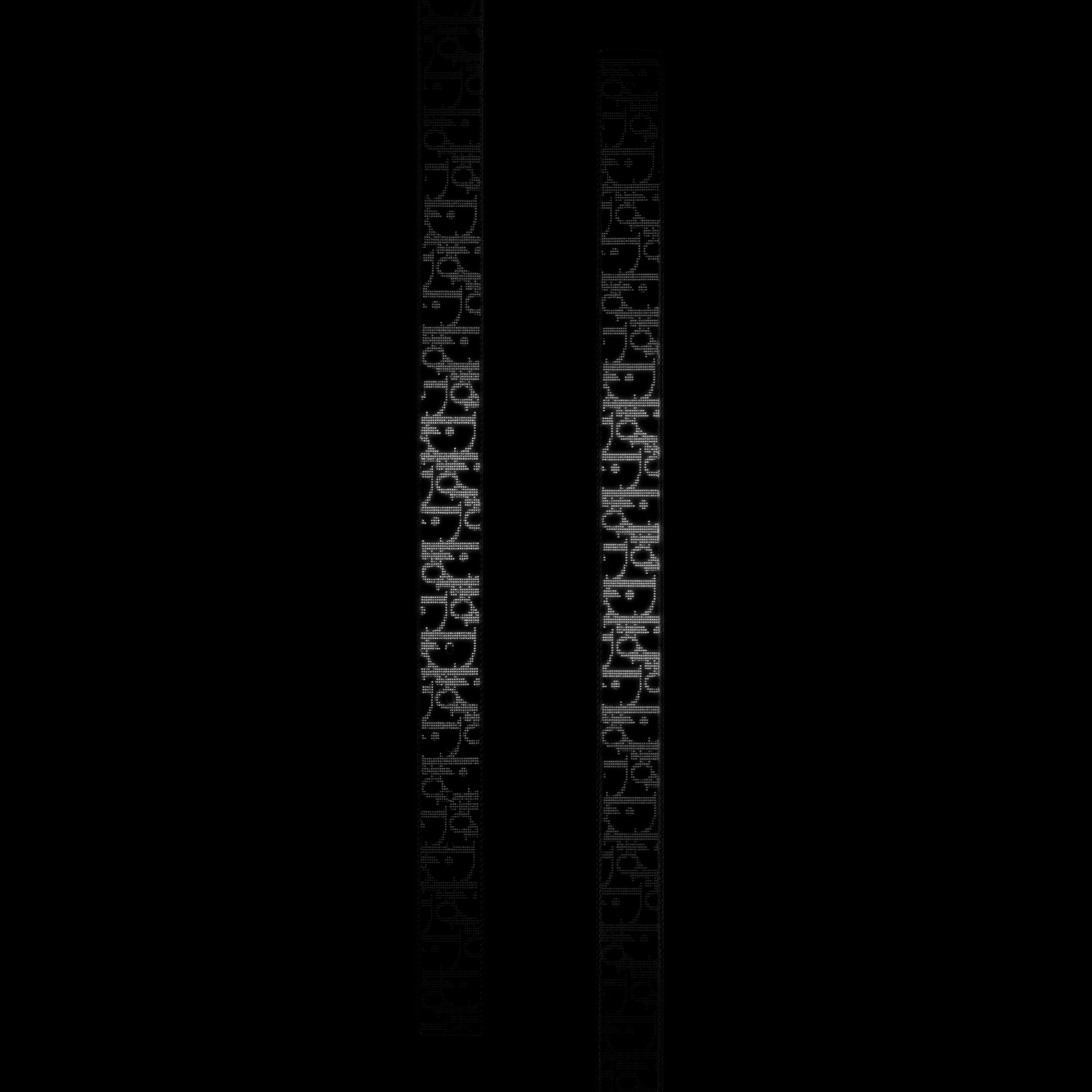 双面腰带 35 毫米黑色 Oblique Galaxy 印花效果皮革和黑色光滑牛皮革 E12