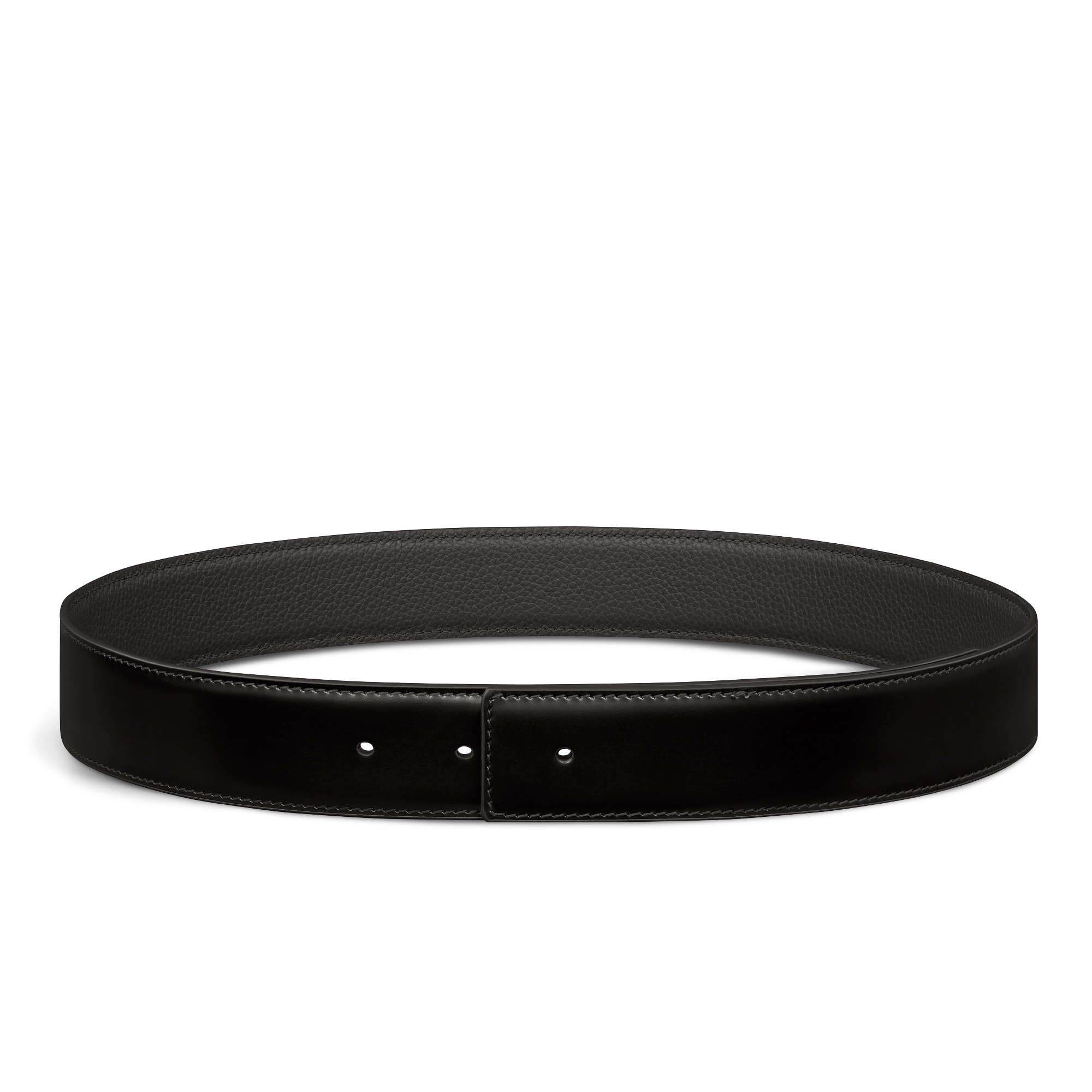 双面腰带 35 毫米黑色光滑牛皮革 E01