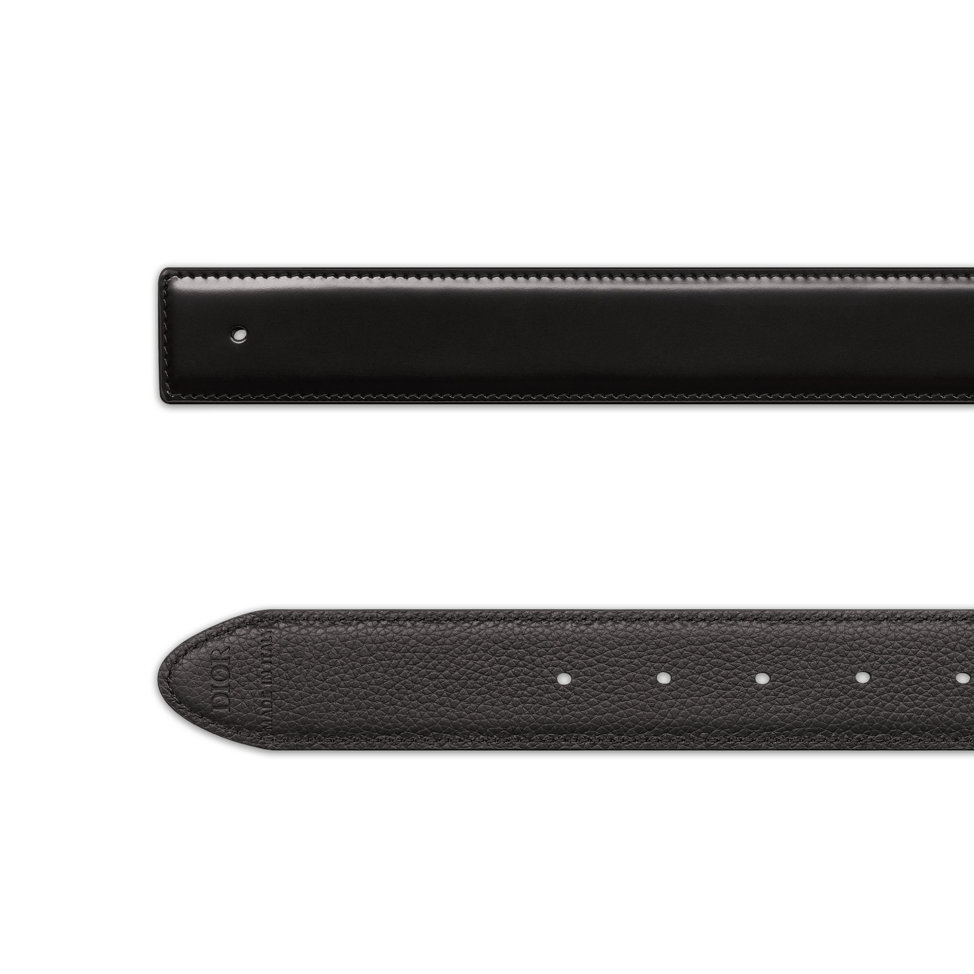 双面腰带 35 毫米黑色光滑牛皮革 E06