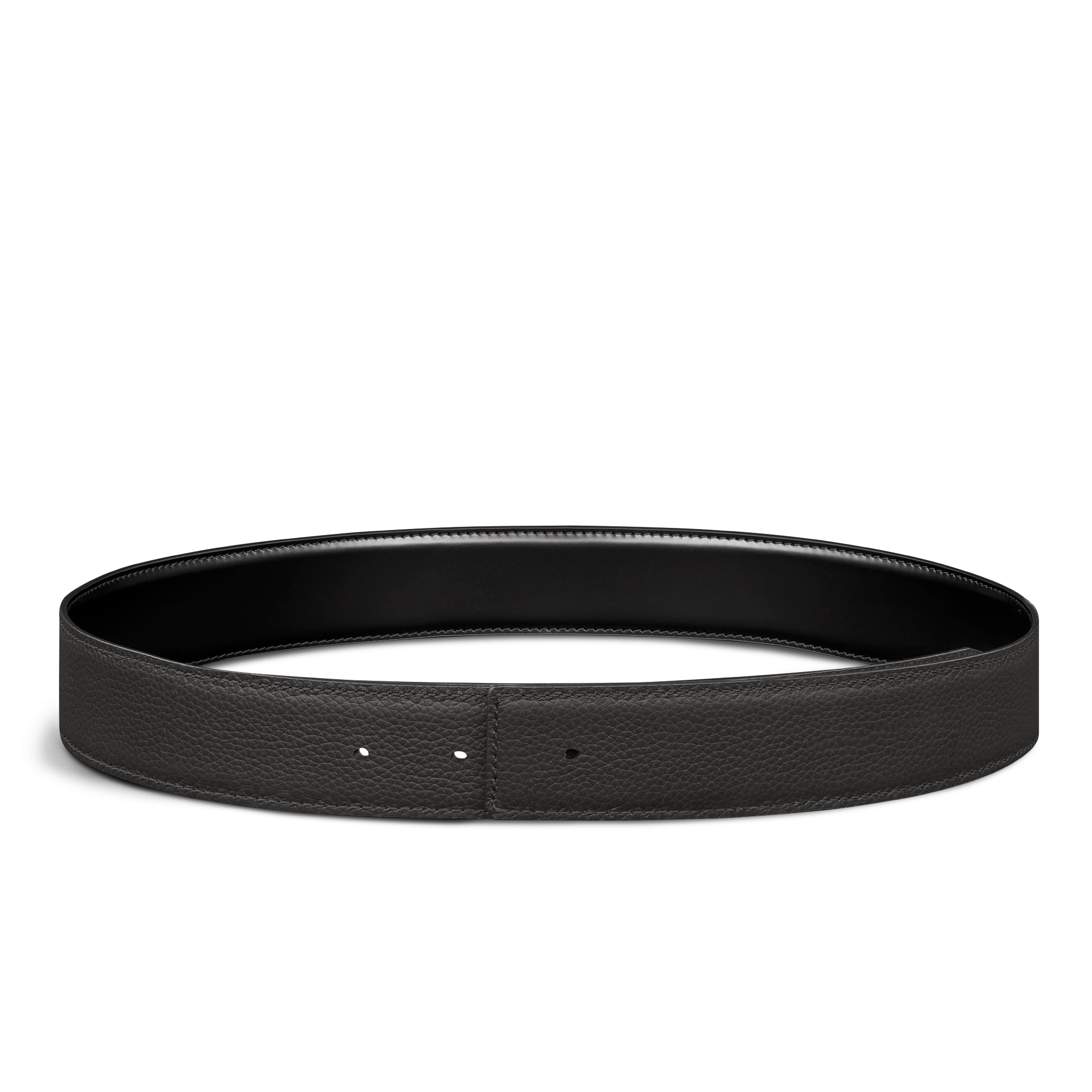 双面腰带 35 毫米黑色光滑牛皮革 E07