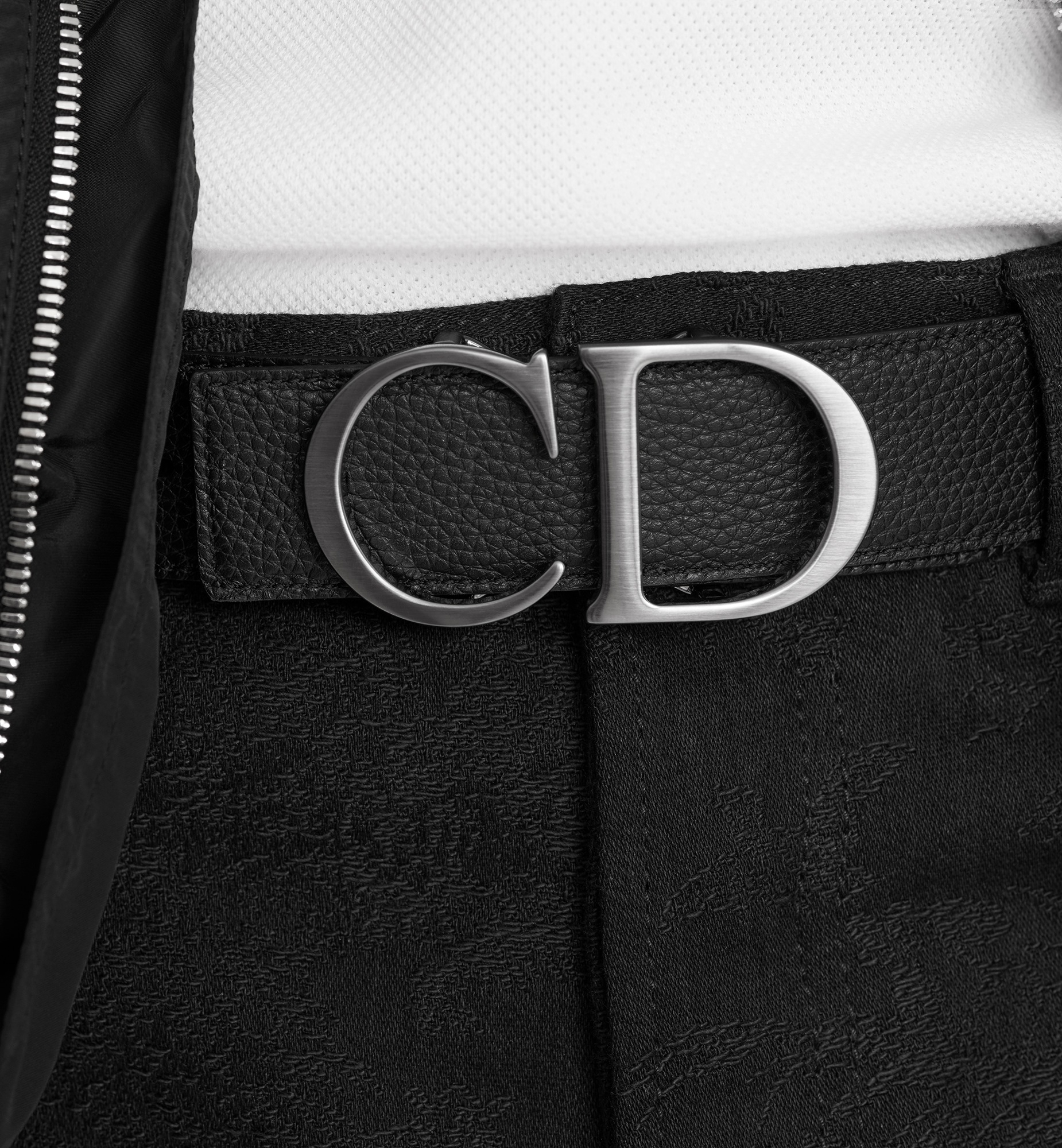 双面腰带 35 毫米黑色光滑牛皮革 E13