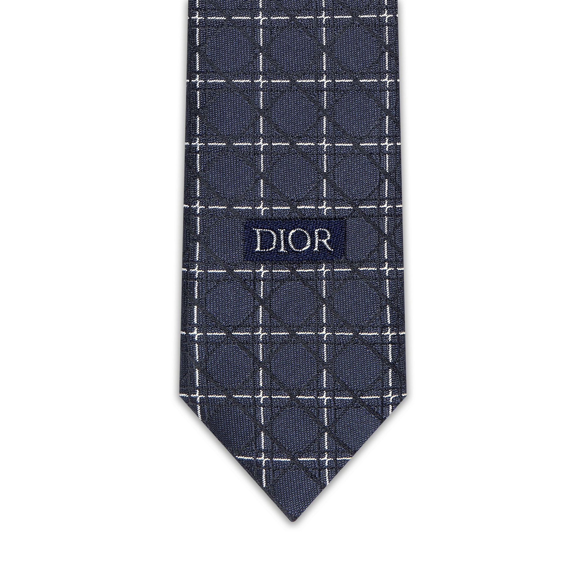 Dior 印花领带 紫色和白色桑蚕丝面料藤格纹 E09