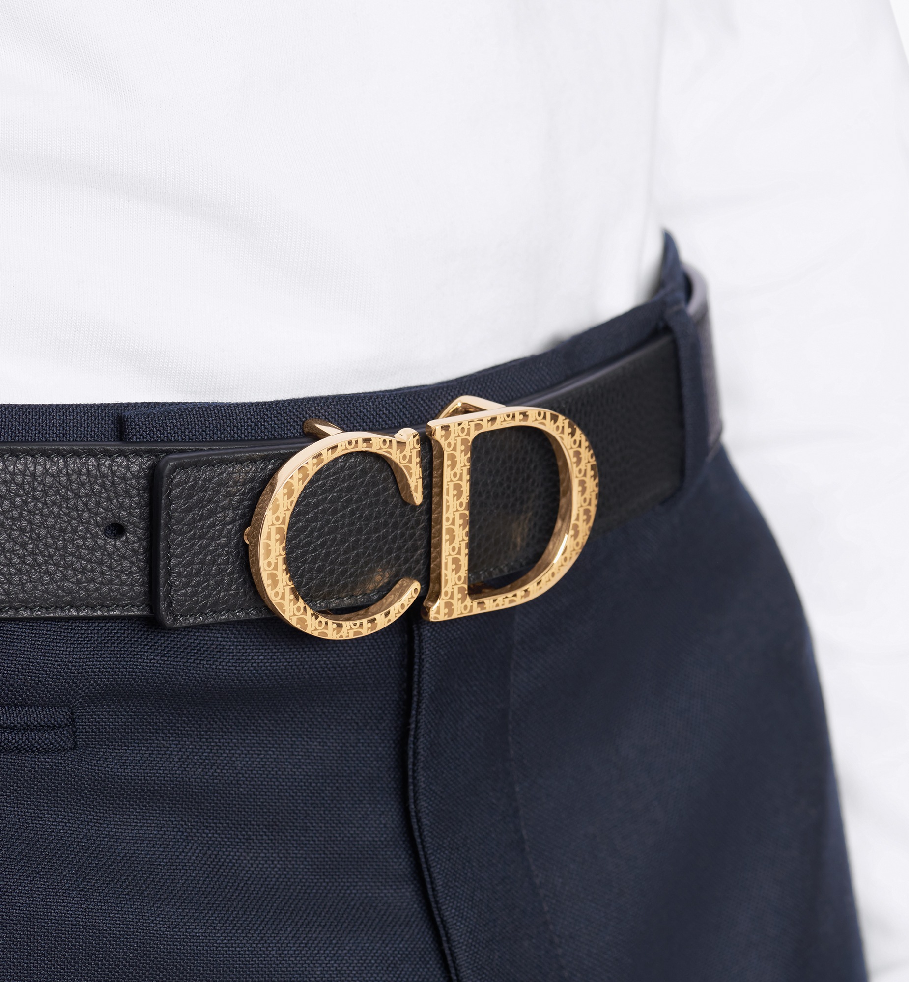 CD 腰带扣 35 毫米金色饰面铜合金 Dior Oblique 图案 E11