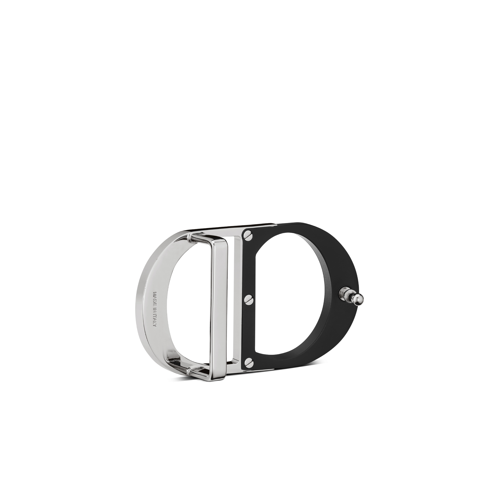 CD Icon 腰带扣 35 毫米黑色哑光涂漆和金属覆层黄铜 E05