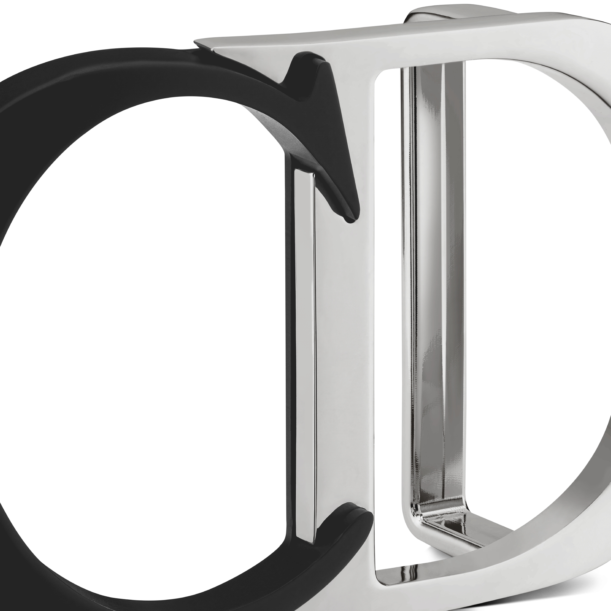 CD Icon 腰带扣 35 毫米黑色哑光涂漆和金属覆层黄铜 E09