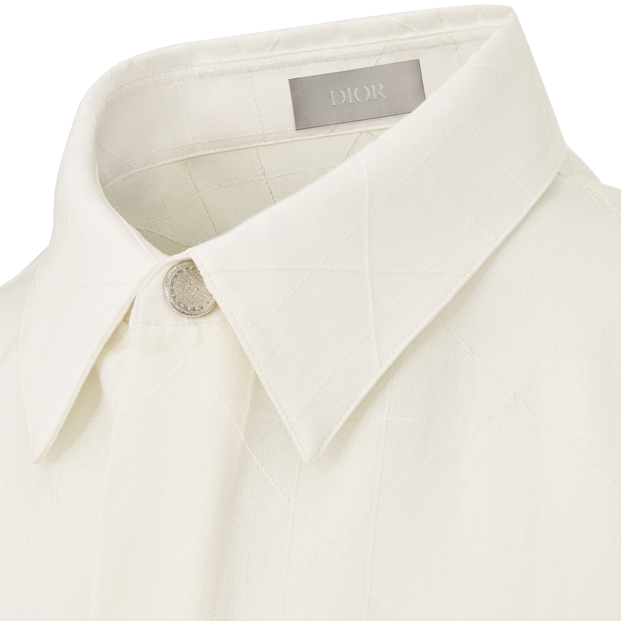 Dior Icons 短袖衬衫 白色桑蚕丝混纺面料 E10