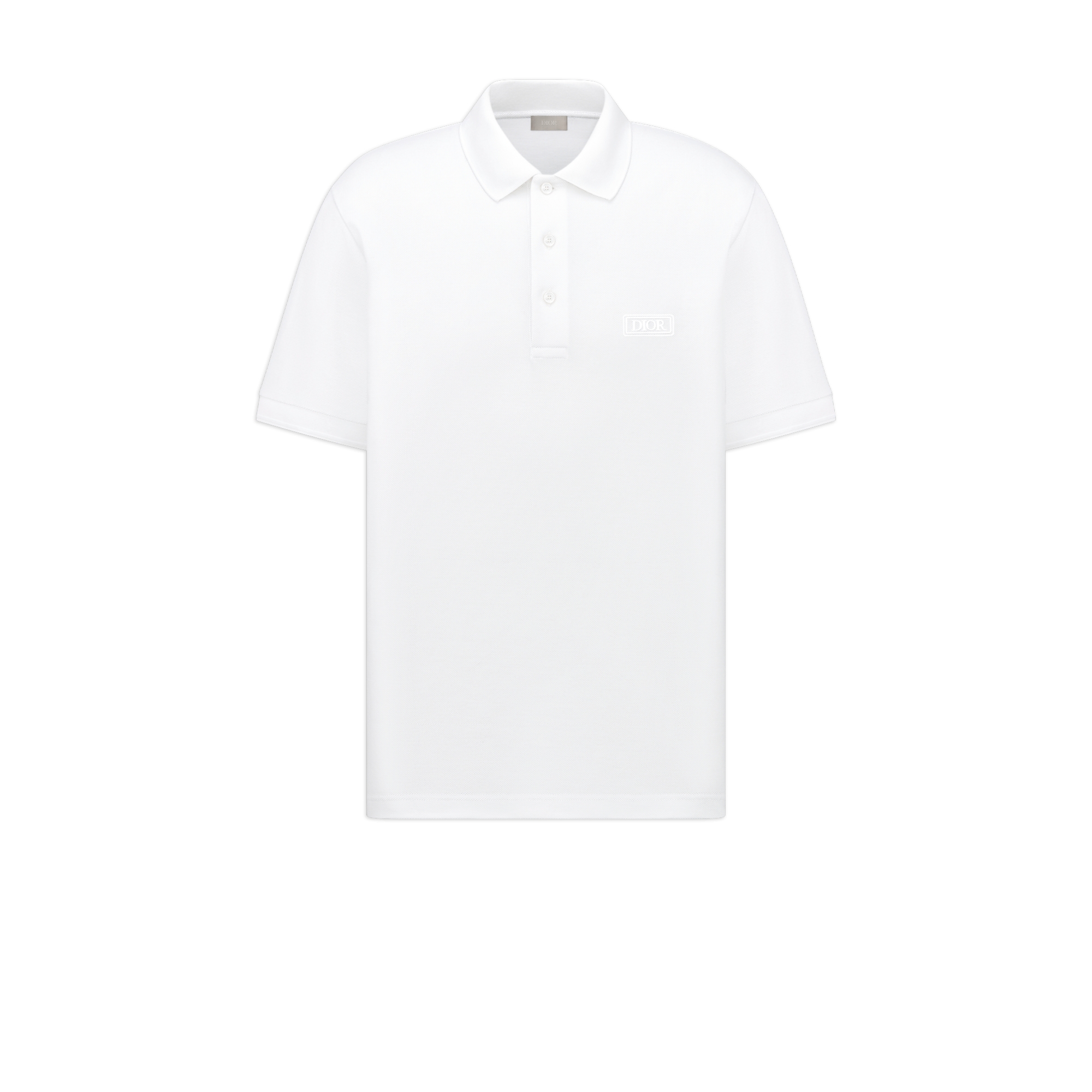 Dior Icons Polo 衫 白色棉质混纺珠地布 E01