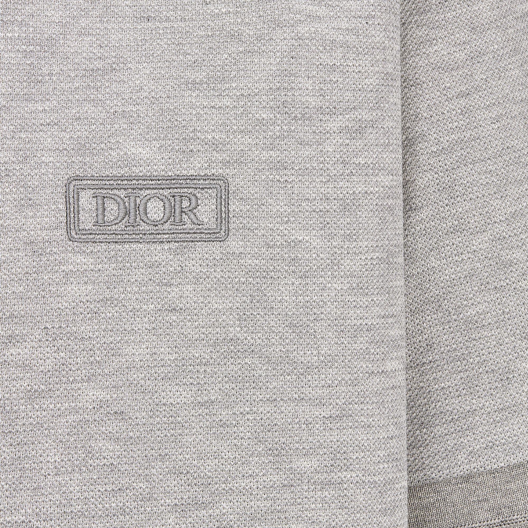 Dior Icons Polo 衫 灰色棉质混纺珠地布 E09