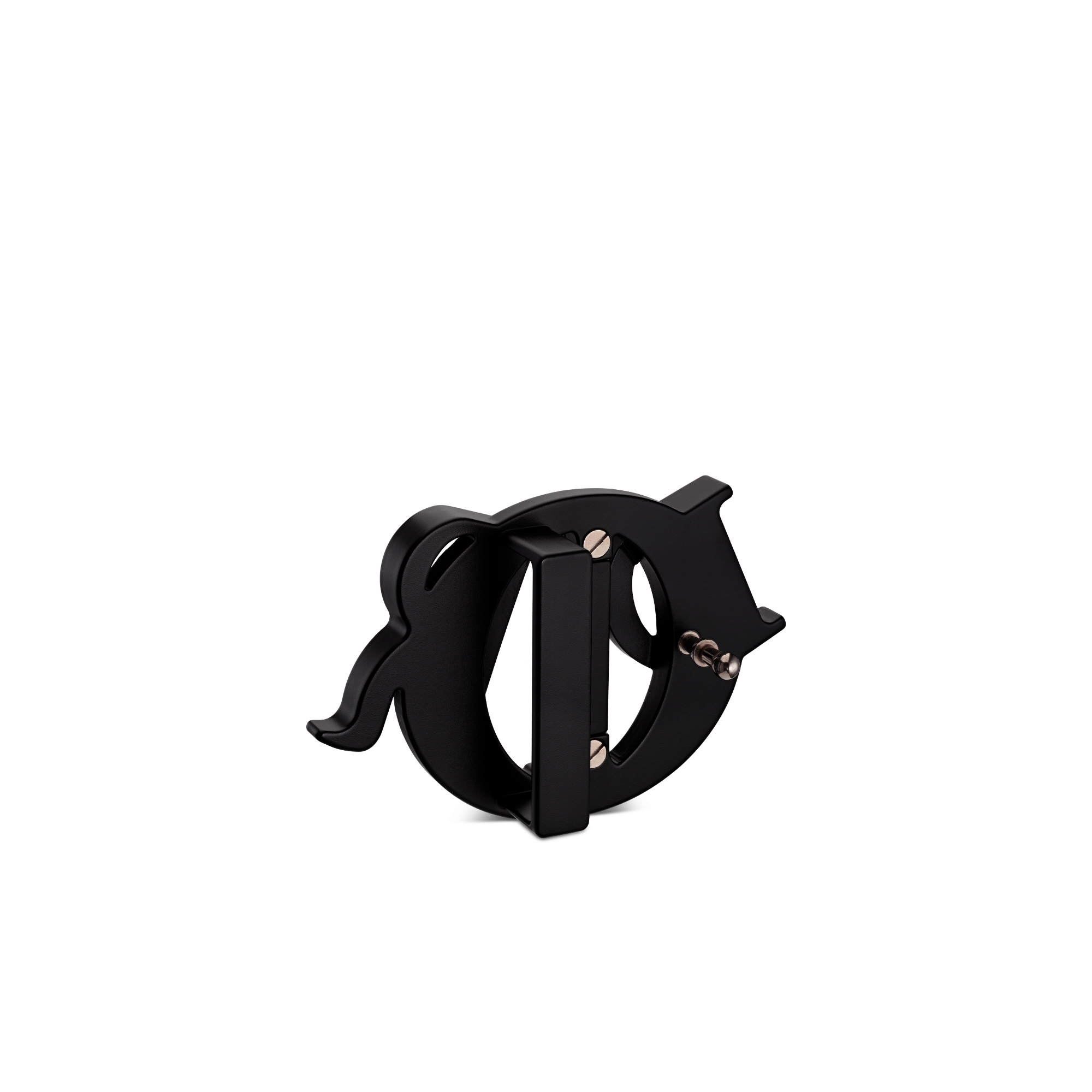 Dior Charm 腰带扣 35 毫米黑色哑光涂漆饰面黄铜 E05