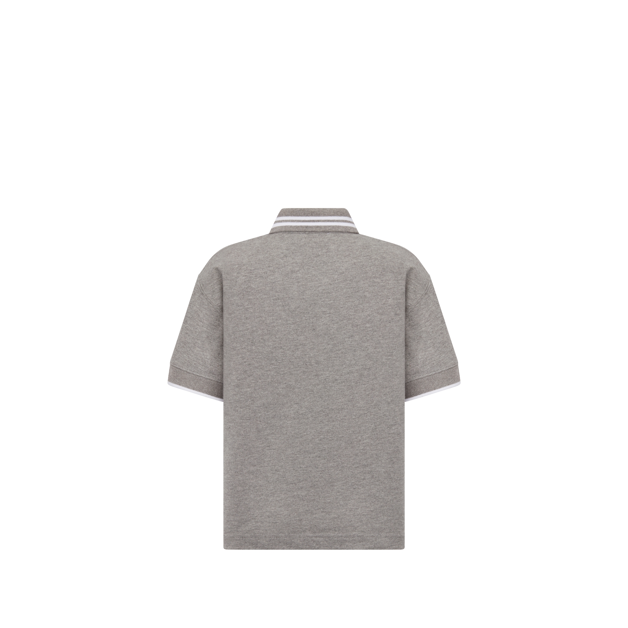 儿童 Polo 衫 灰色棉质珠地布 Christian Dior Couture 刺绣 E08