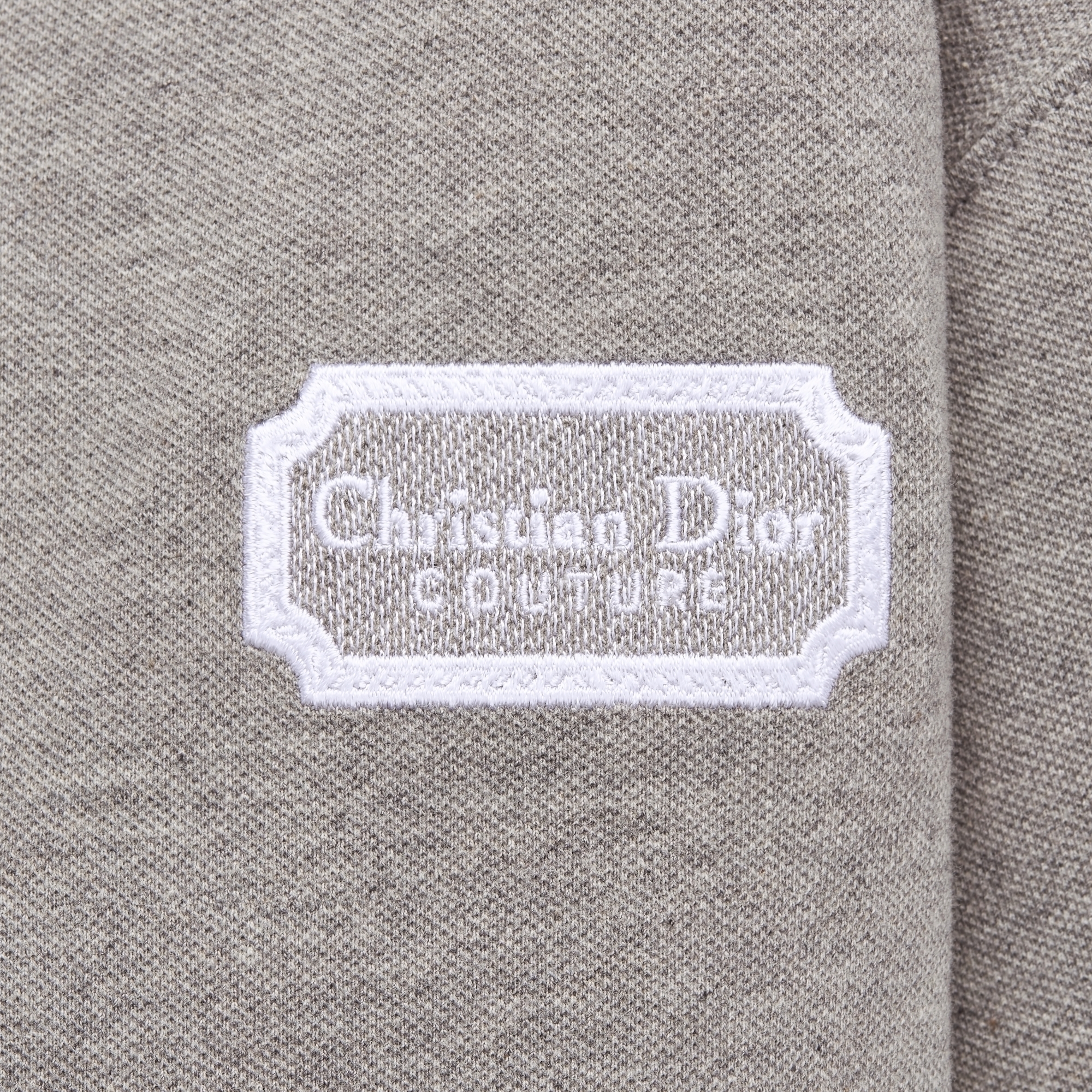 儿童 Polo 衫 灰色棉质珠地布 Christian Dior Couture 刺绣 E09
