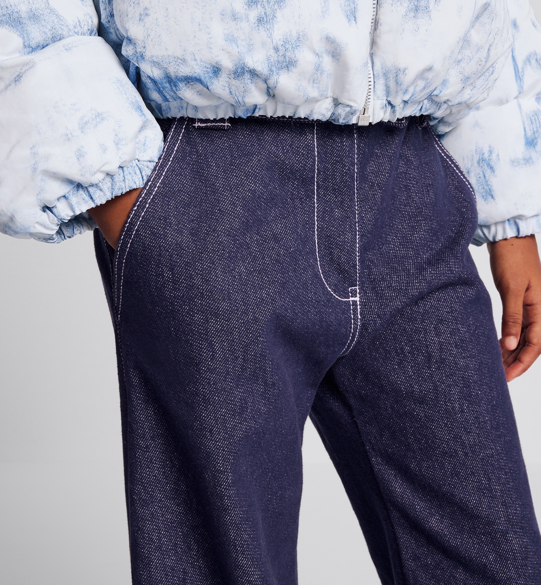 儿童宽松剪裁牛仔裤 海军蓝色棉质牛仔布 E14