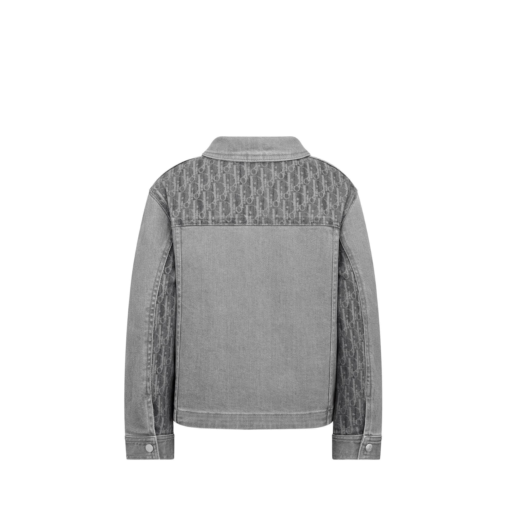 儿童夹克 灰色石洗棉质牛仔布 Oblique 印花 E08