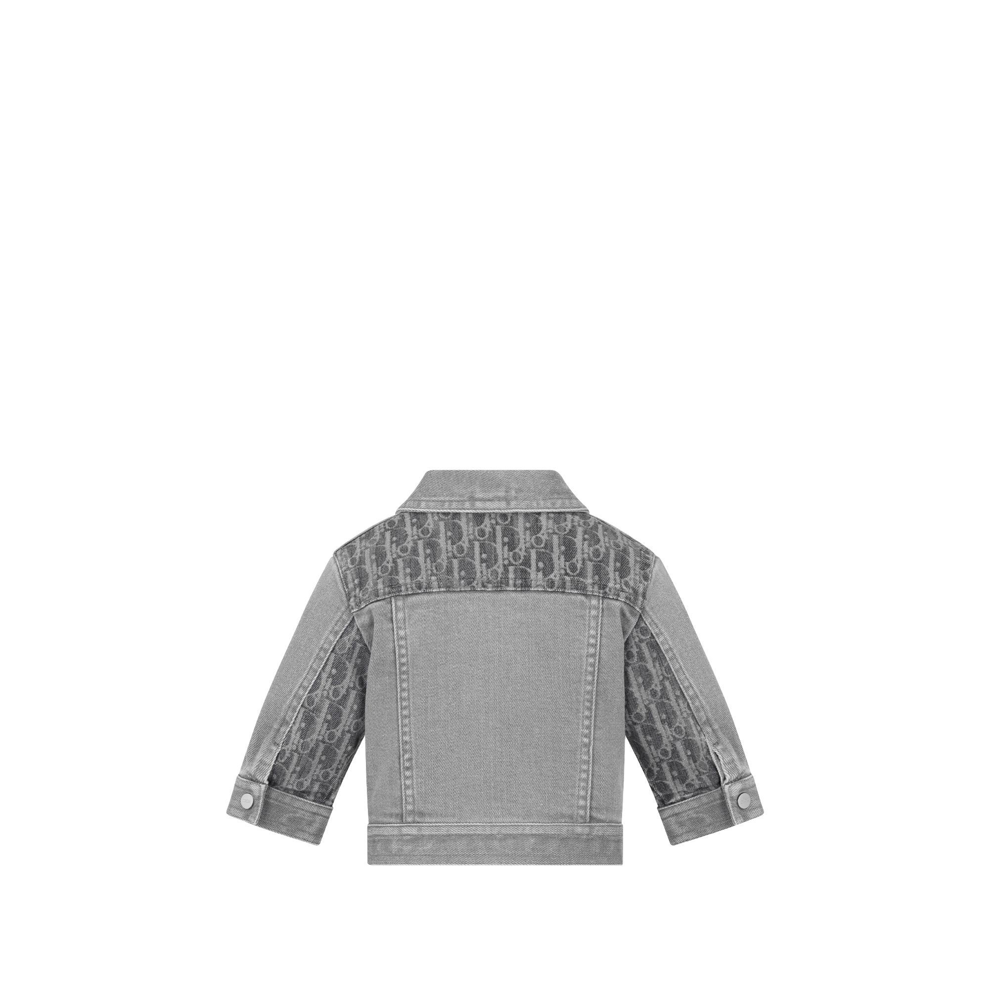 婴幼儿夹克 灰色棉质混纺牛仔面料 Oblique 印花水洗效果 E08