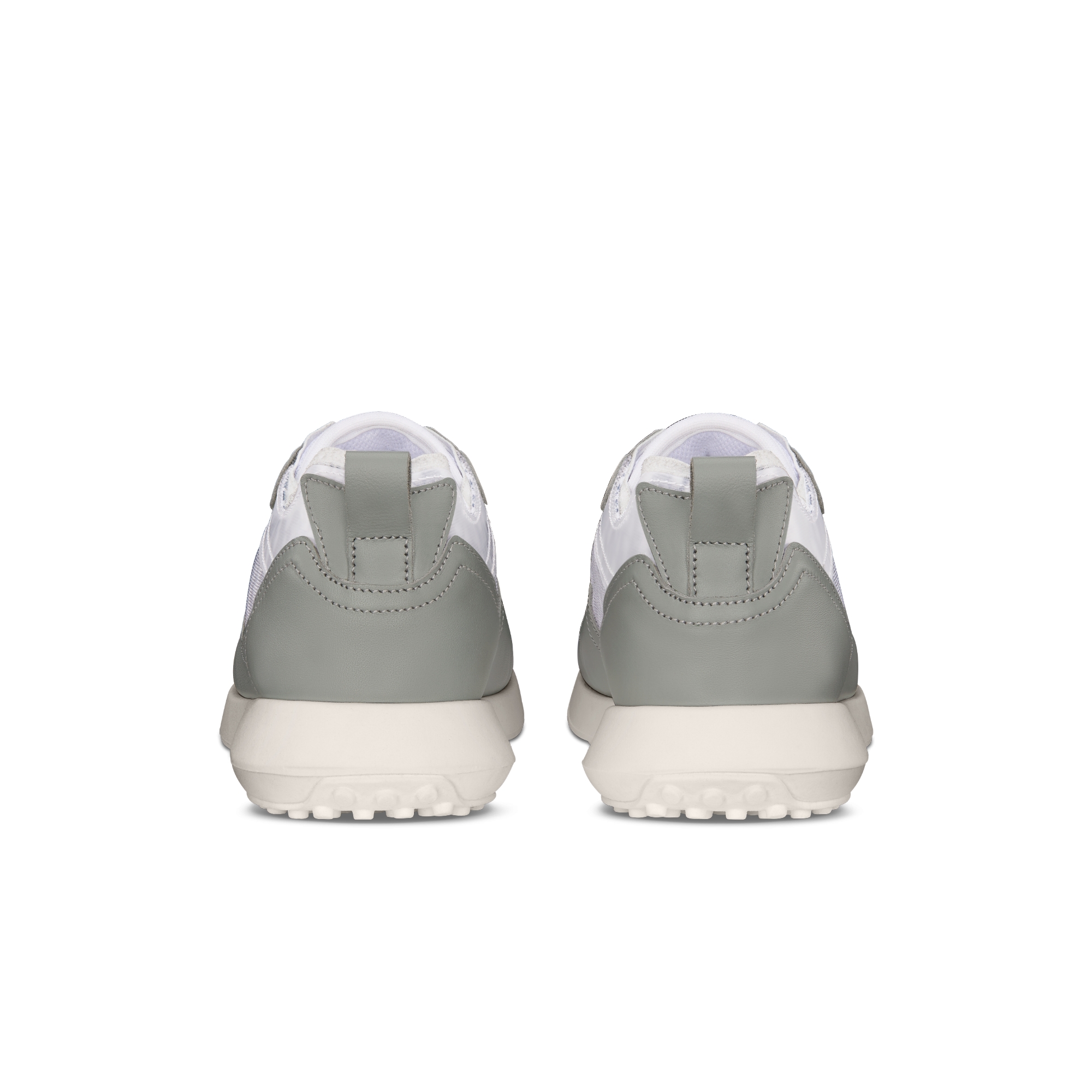 B25 Runner 运动鞋儿童款 灰色光滑牛皮革搭配黑色和白色 Oblique 印花 E08