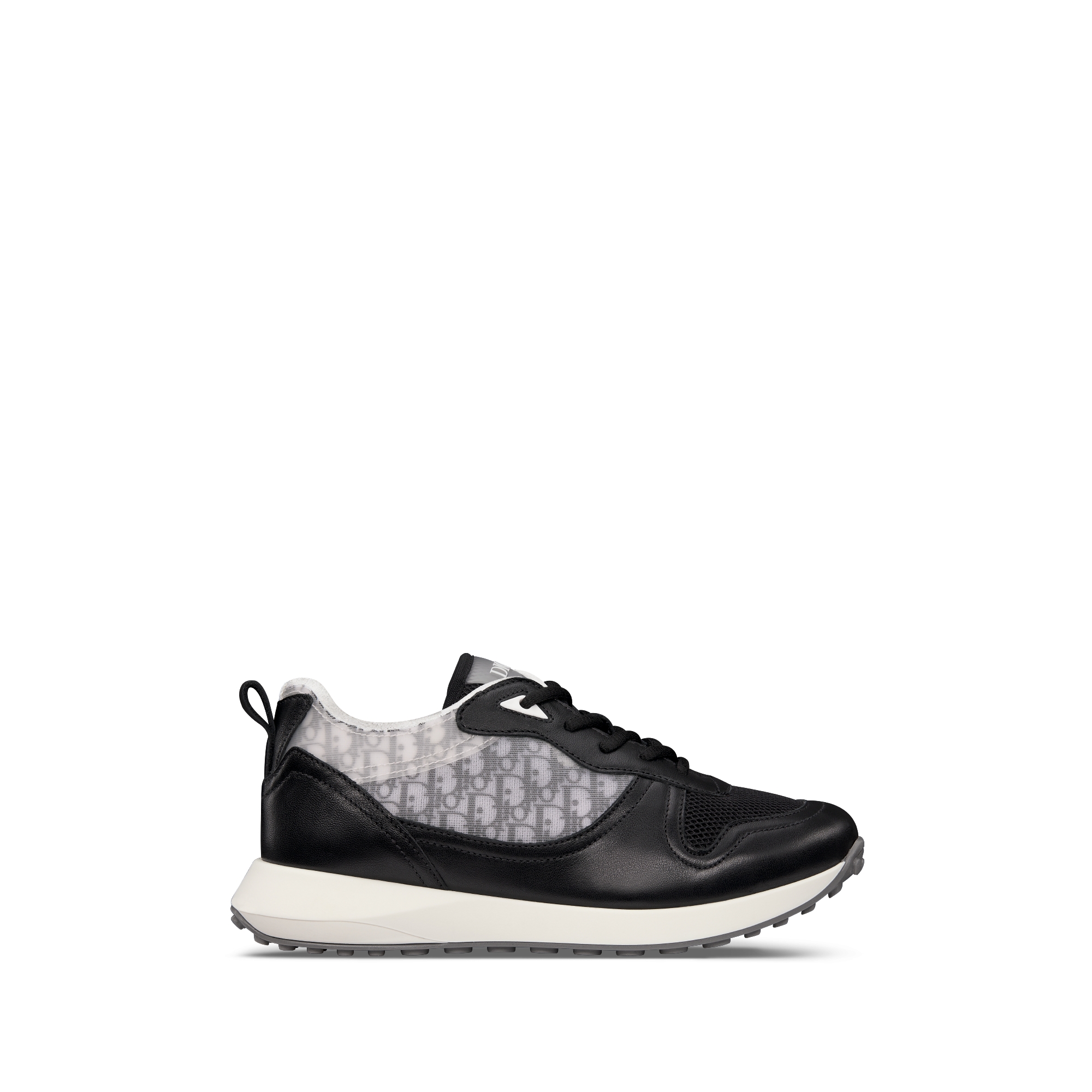 B25 Runner 运动鞋儿童款 黑色和白色光滑牛皮革 Oblique 印花 E02