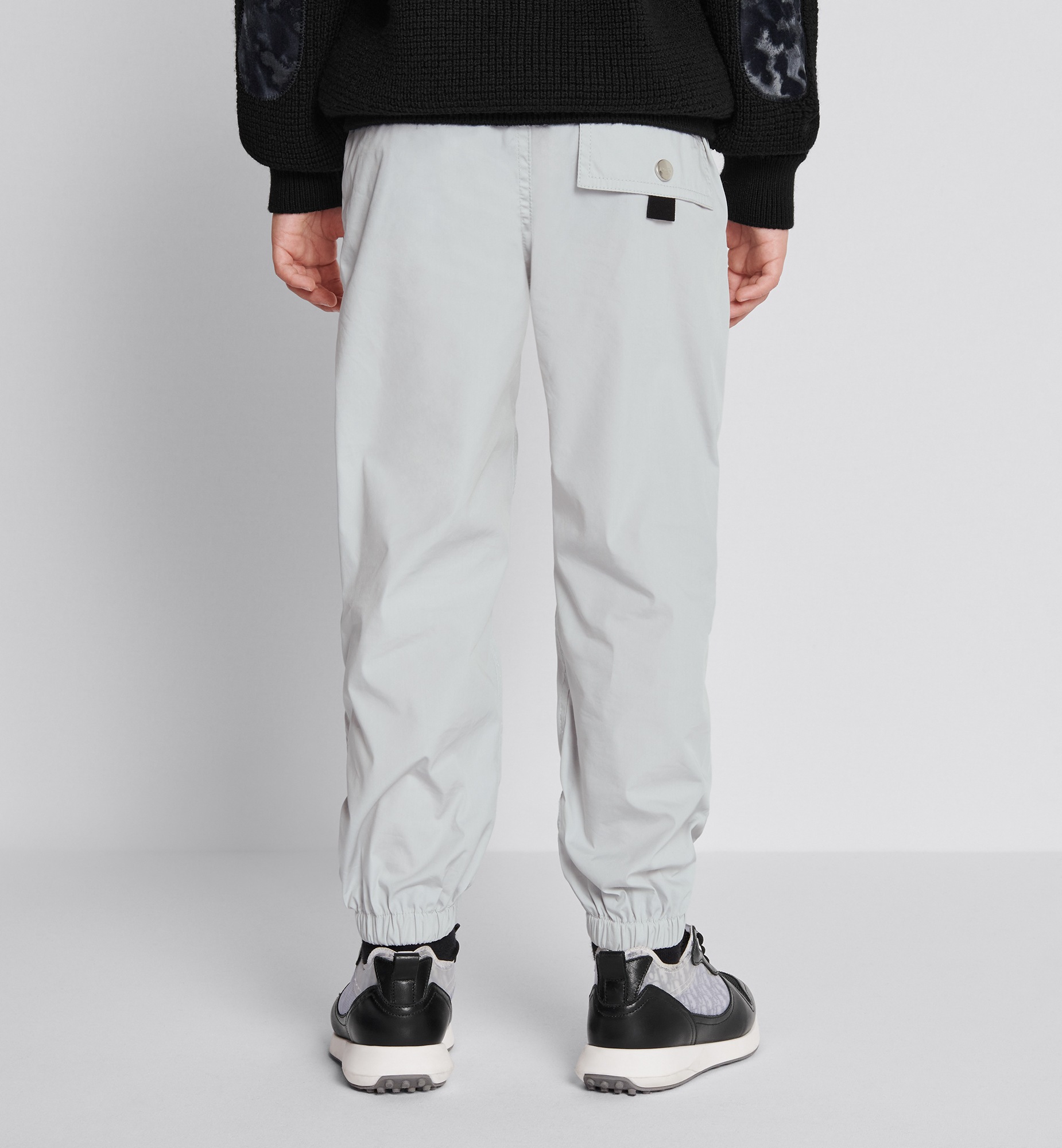 B25 Runner 运动鞋儿童款 黑色和白色光滑牛皮革 Oblique 印花 E12