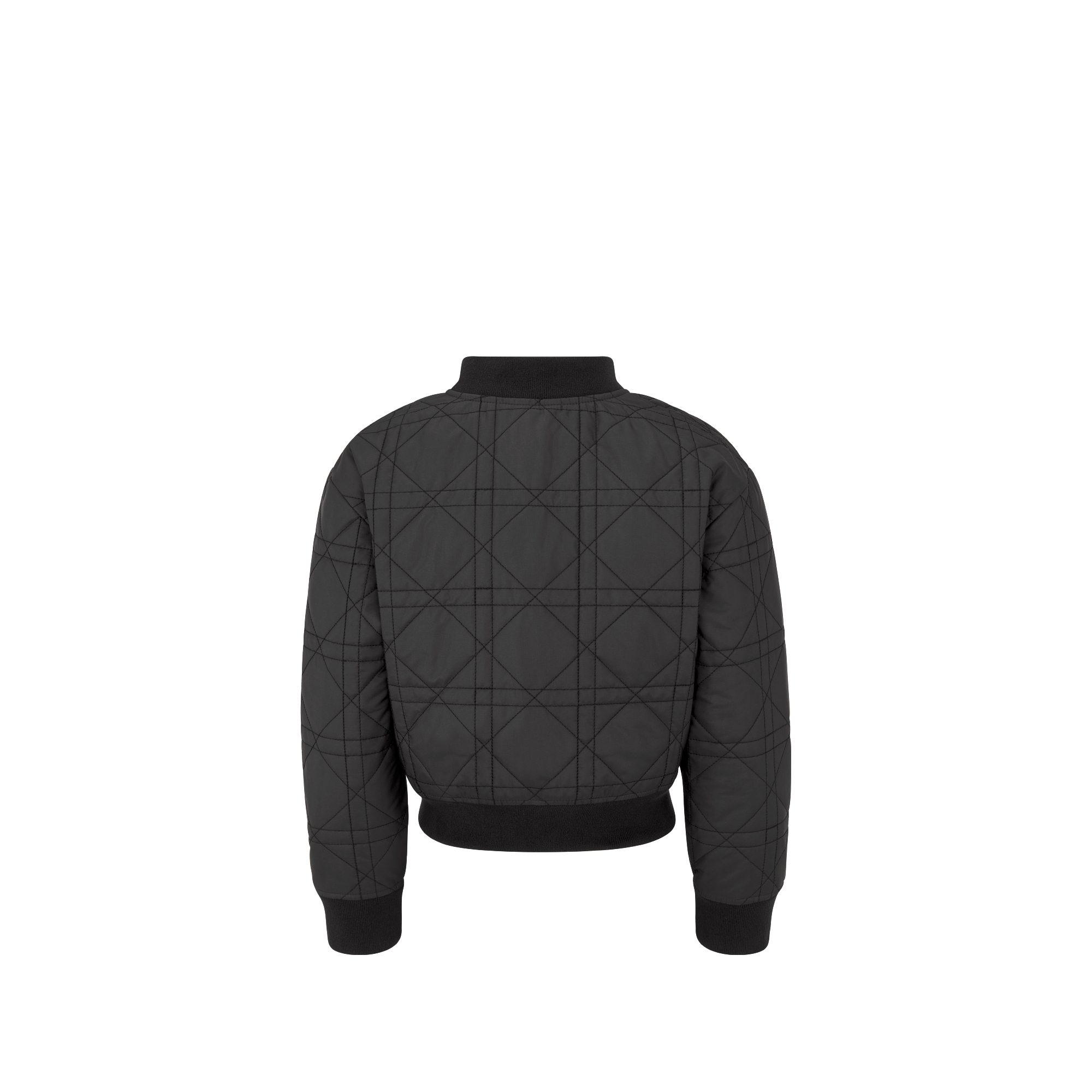 儿童飞行员夹克 黑色科技面料超大藤格纹 E08