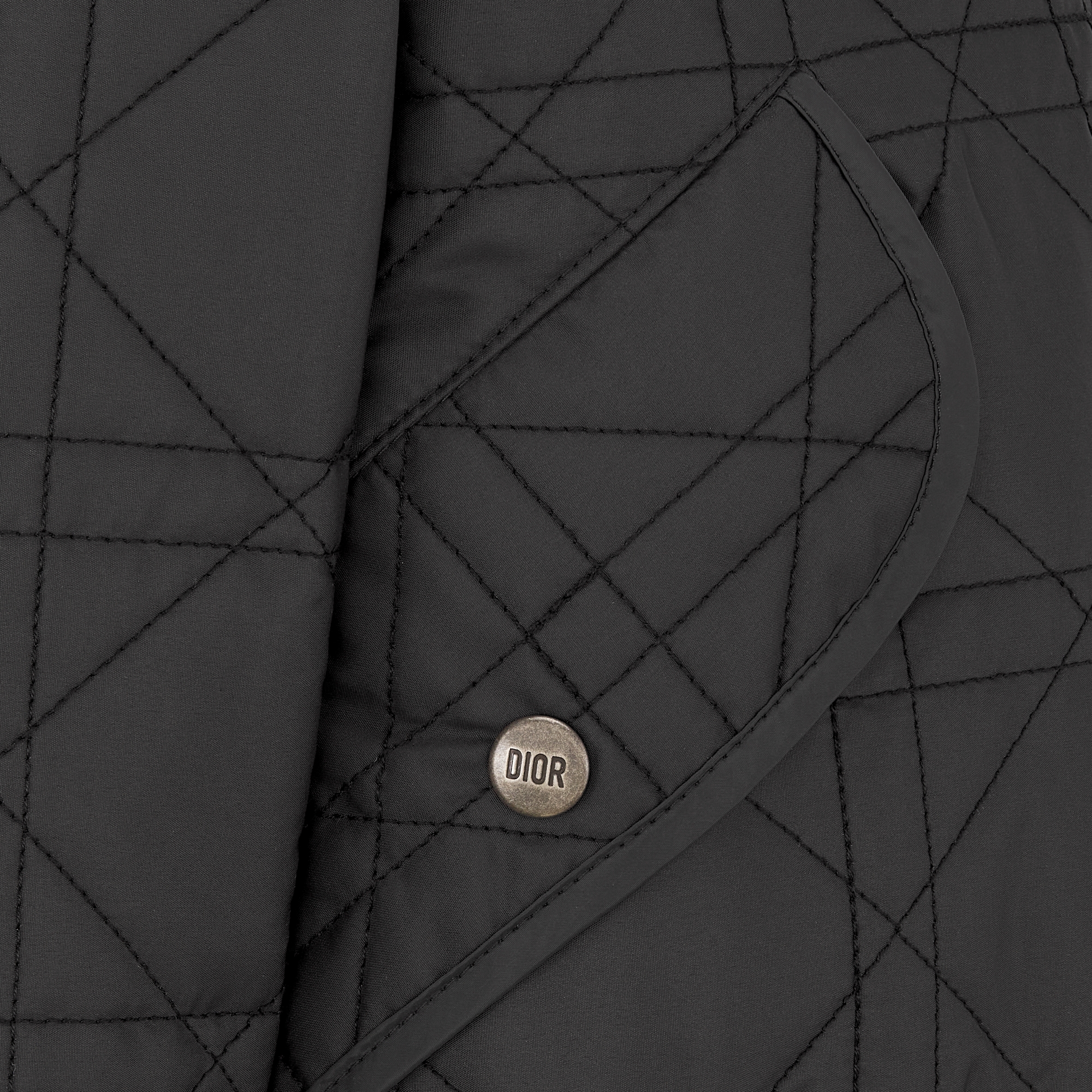 儿童飞行员夹克 黑色科技面料超大藤格纹 E09