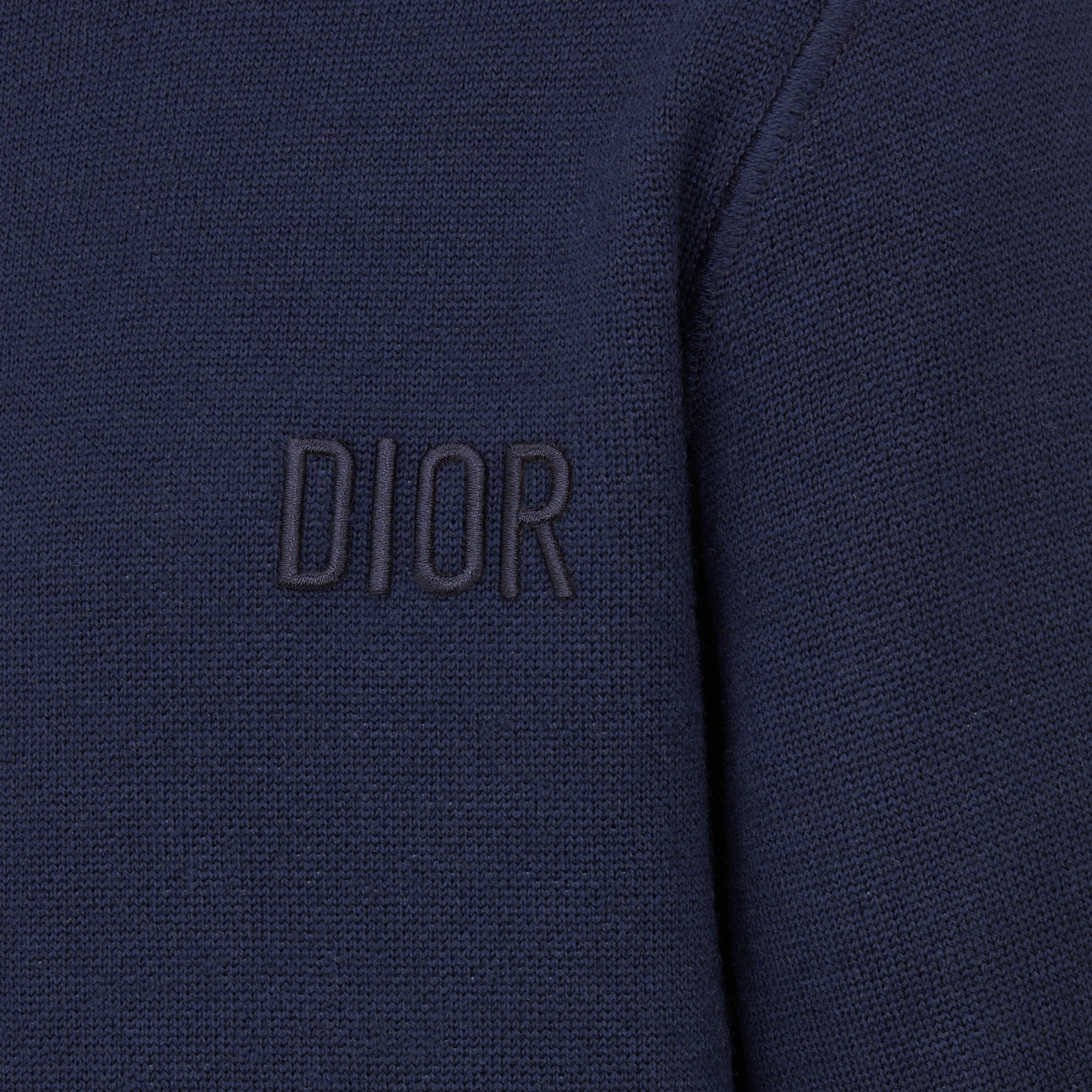 儿童双面 A 字连衣裙 海军蓝色绵羊毛针织面料象牙色和蓝色 Oblique 印花 E09