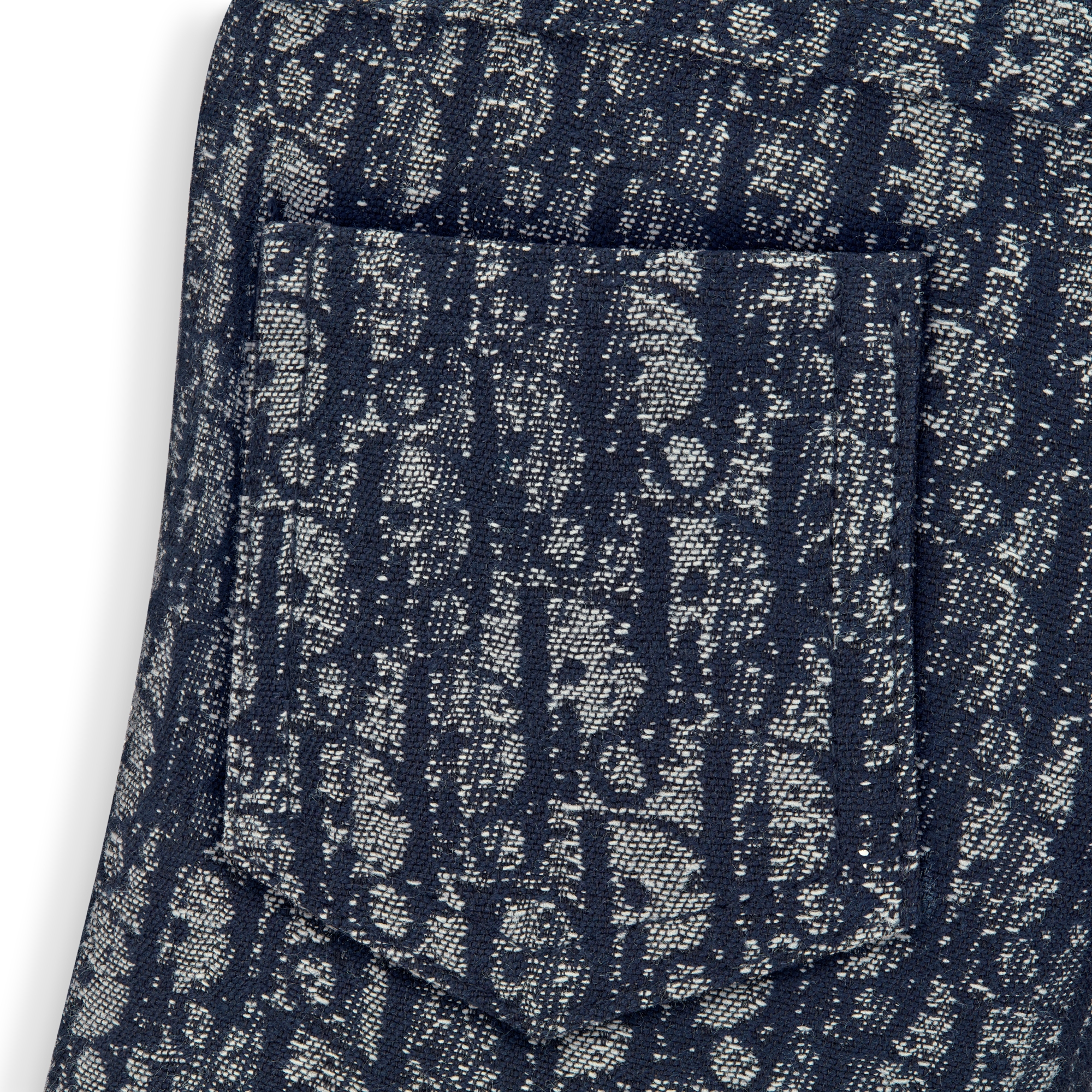 婴幼儿短裤 蓝色华达呢提花面料 Oblique 印花仿旧效果 E09