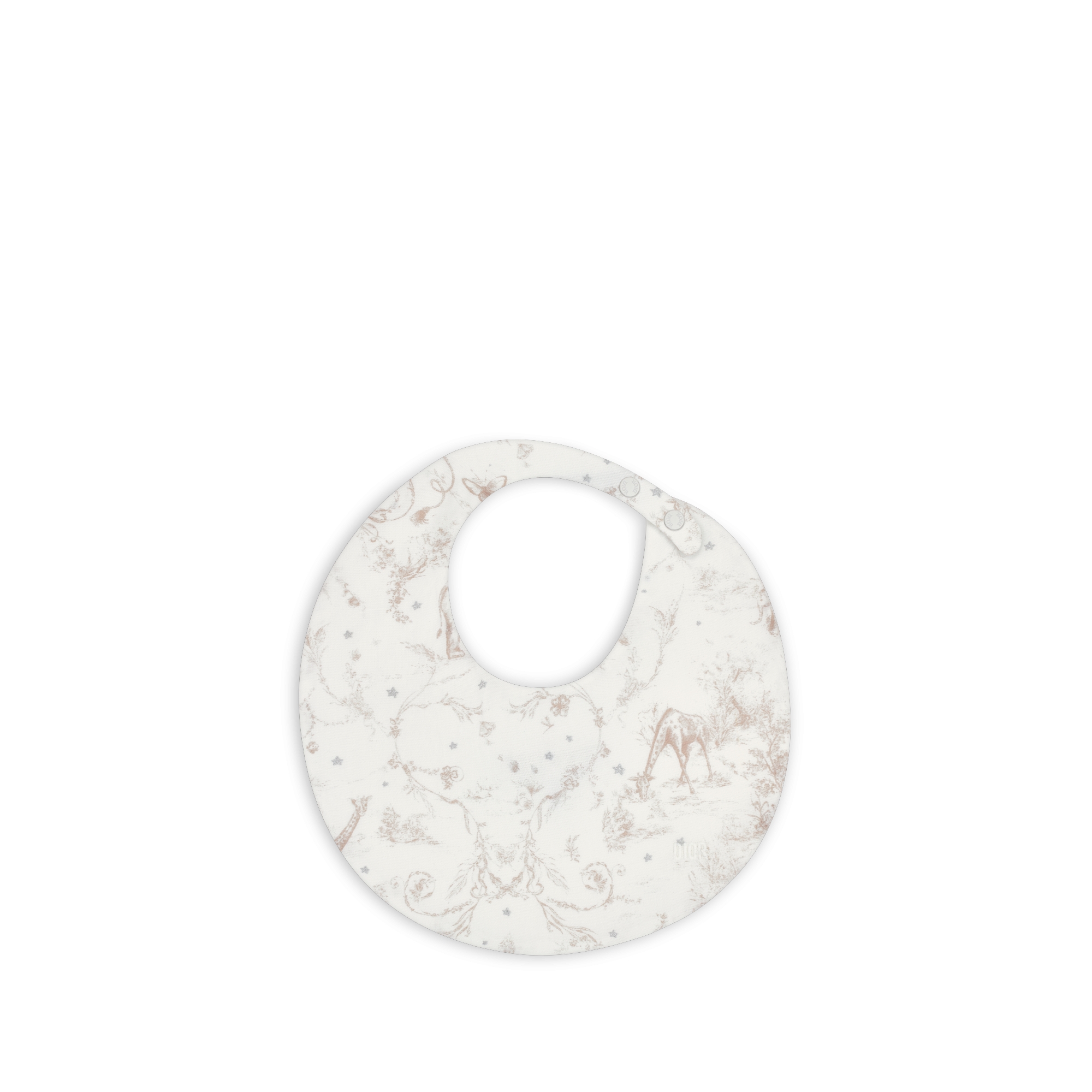 新生儿礼品套装 象牙色平纹针织面料和棉府绸米色茹伊印花和银色调星星图案 E04