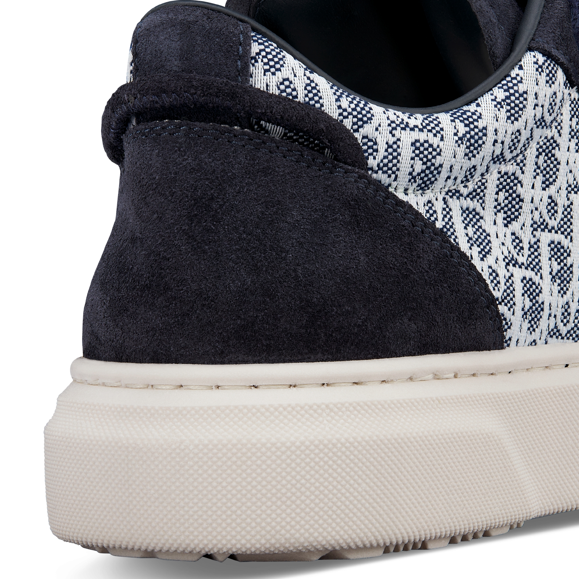 儿童 B33 Spin 低帮运动鞋 蓝色和白色 Oblique 印花面料搭配海军蓝色绒面革 E09