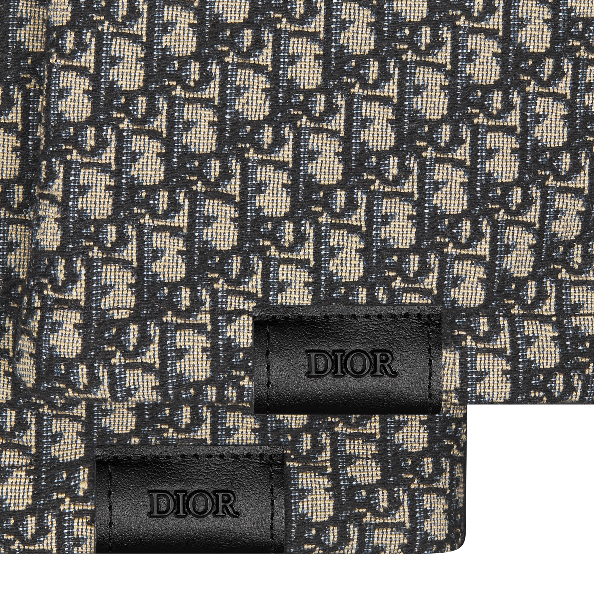 手套 黑色粒面皮革、米色和黑色超迷你 Oblique 印花 E09