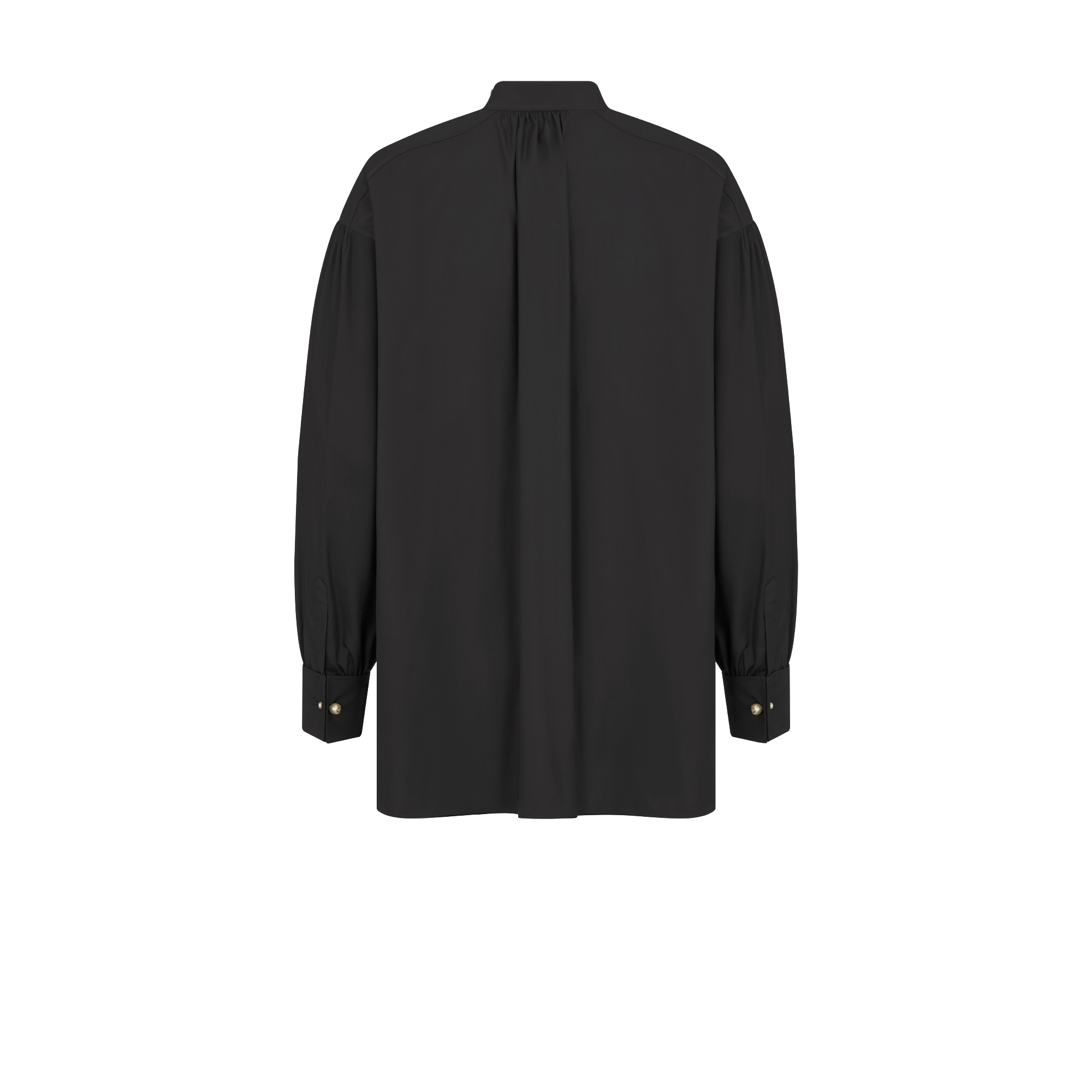 长款衬衫 黑色棉府绸 E08