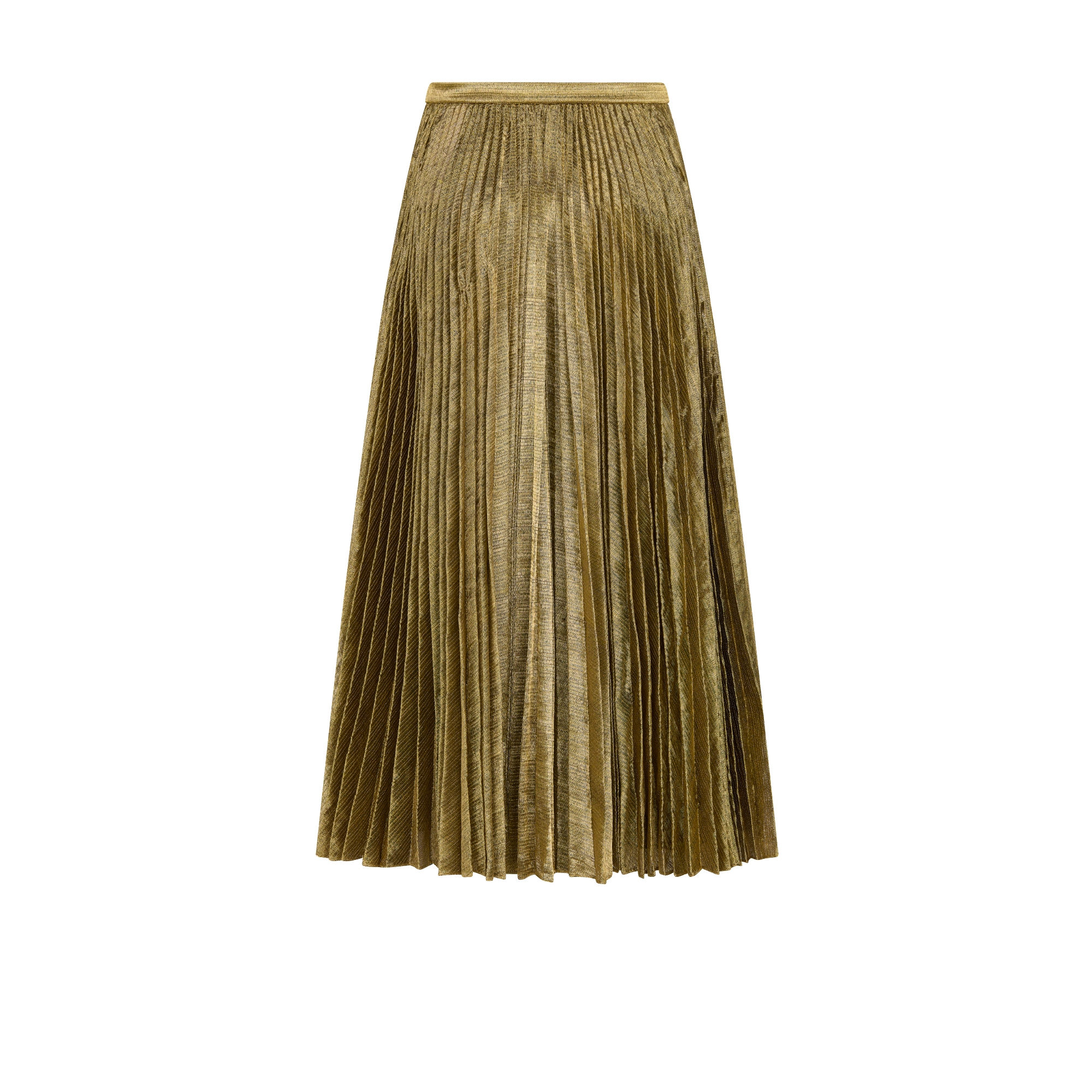 Dior Or 中长百褶裙 金色调科技面料 E08