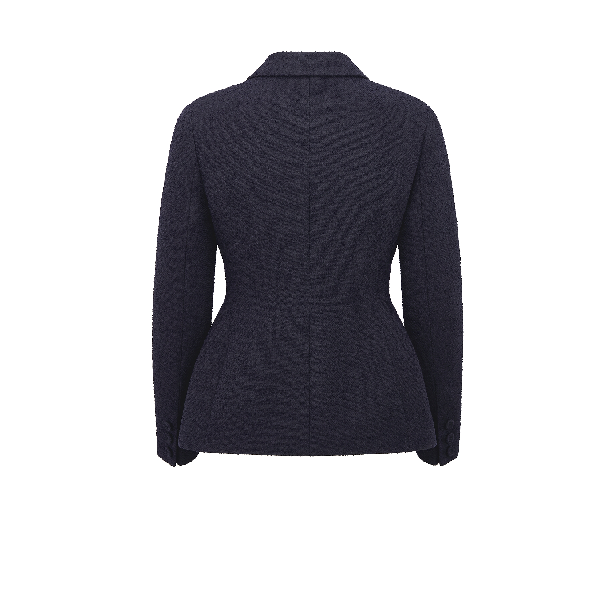 经典西装外套 蓝色绵羊毛混纺毛圈花式线面料 E08