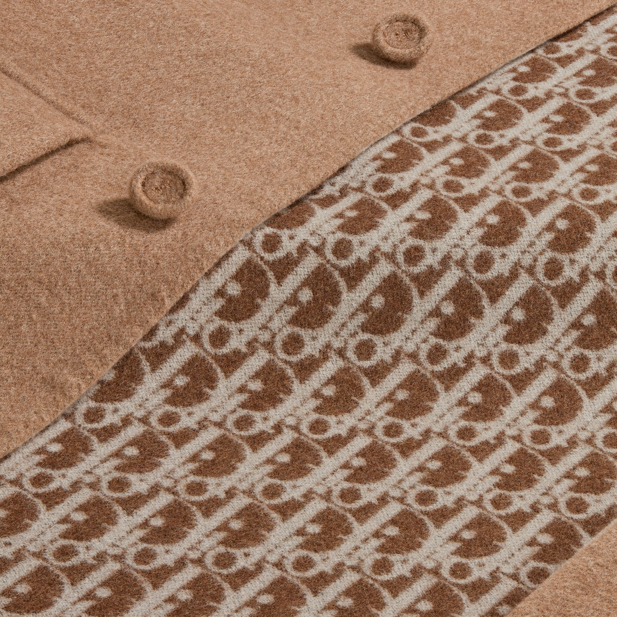 Dior Icons 单西 米色双面绵羊毛和山羊绒混纺面料 E09