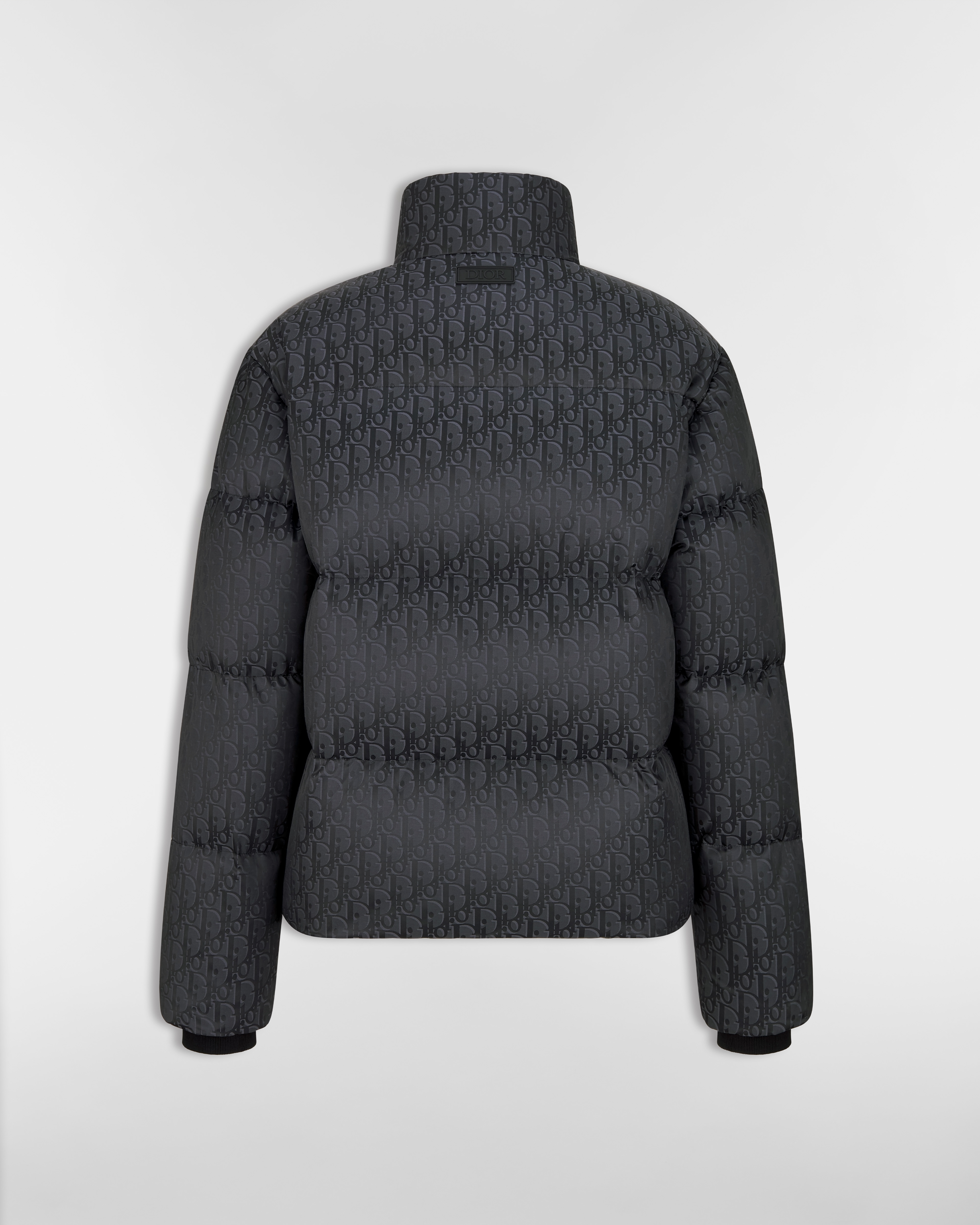 羽绒夹克 黑色棉质混纺面料 Oblique 印花 E08