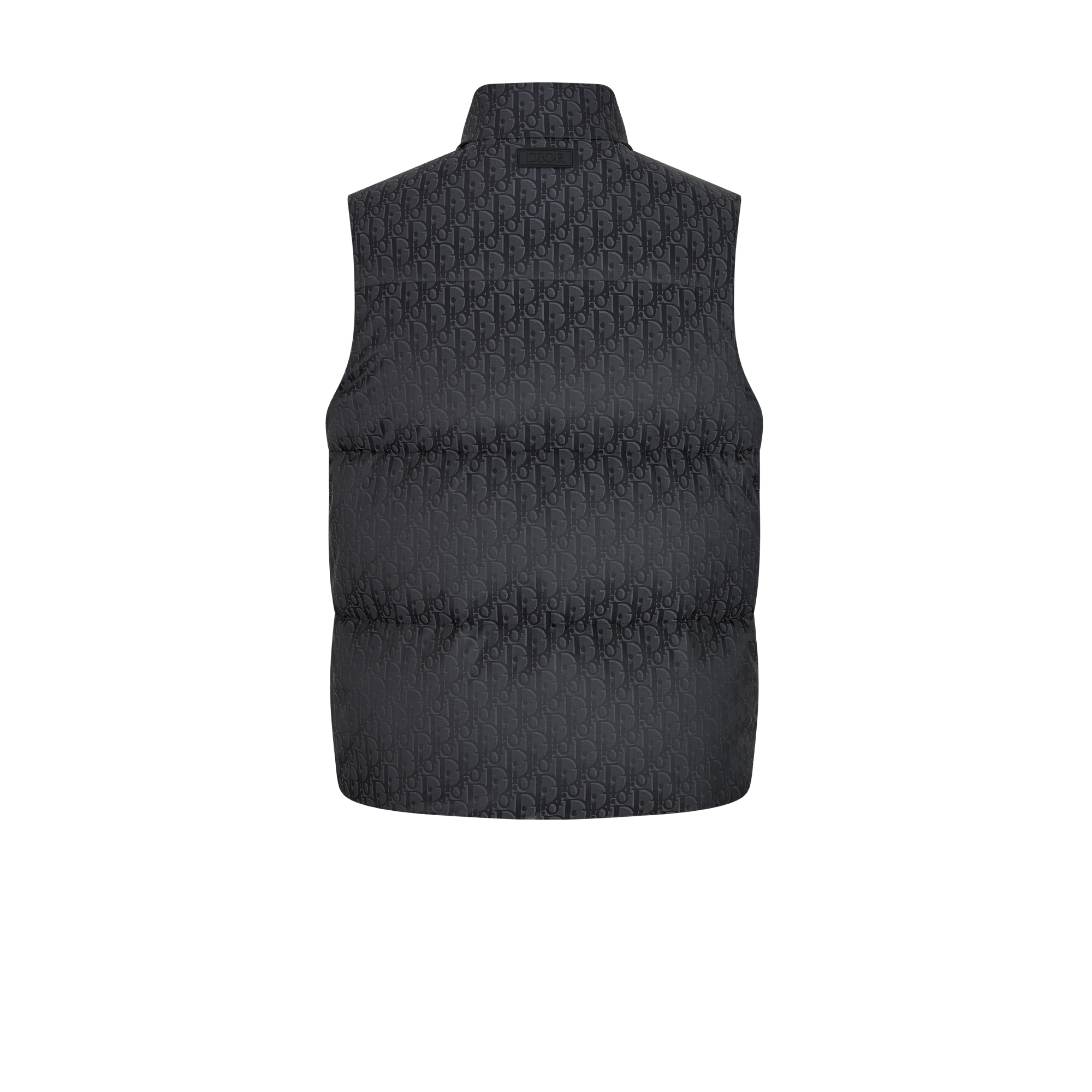 羽绒背心 黑色棉质混纺面料 Oblique 印花 E08