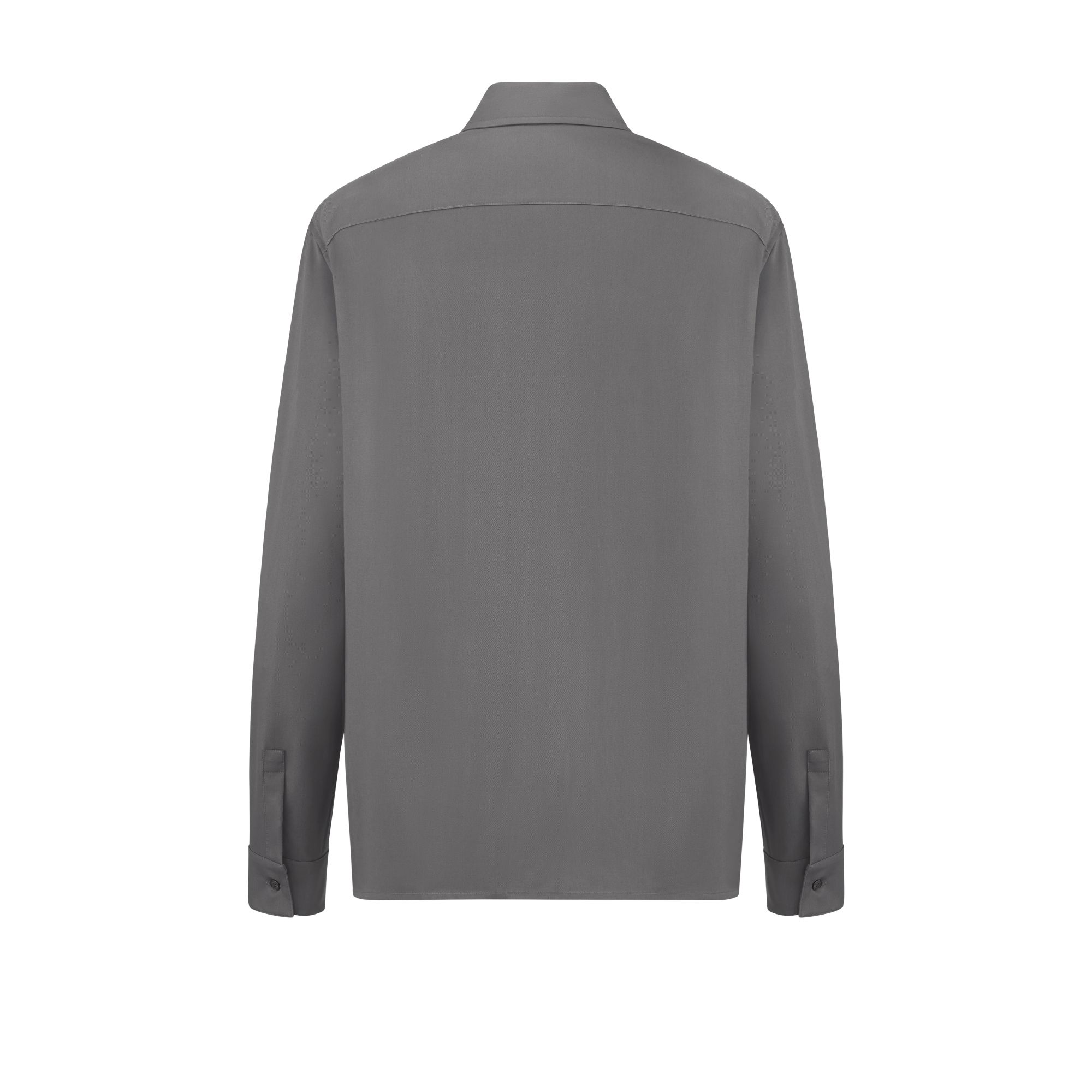 拉链衬衫 灰色棉质华达呢 CD Icon 刺绣 E08