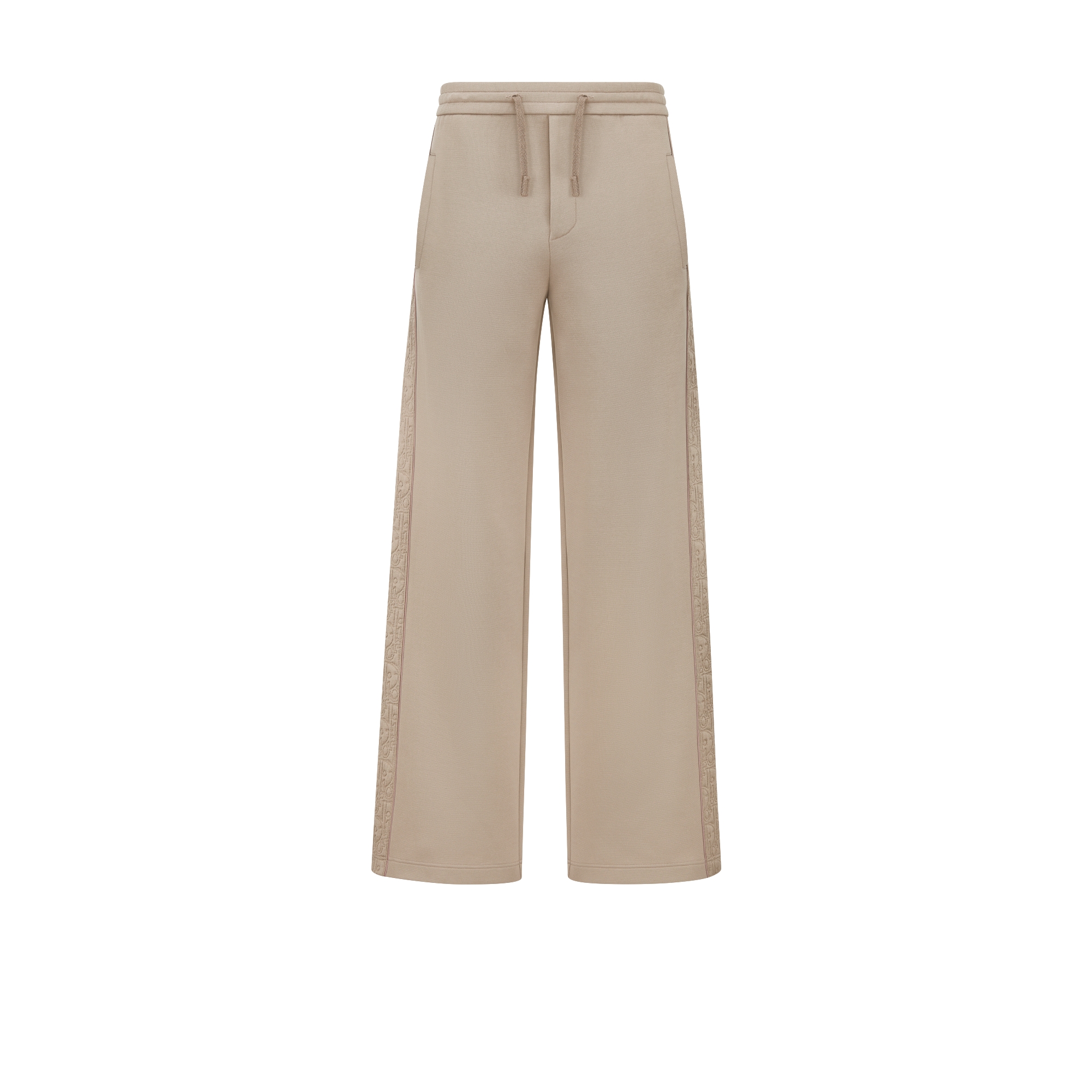 运动长裤 米色棉质混纺平纹针织面料 Oblique 印花 E01